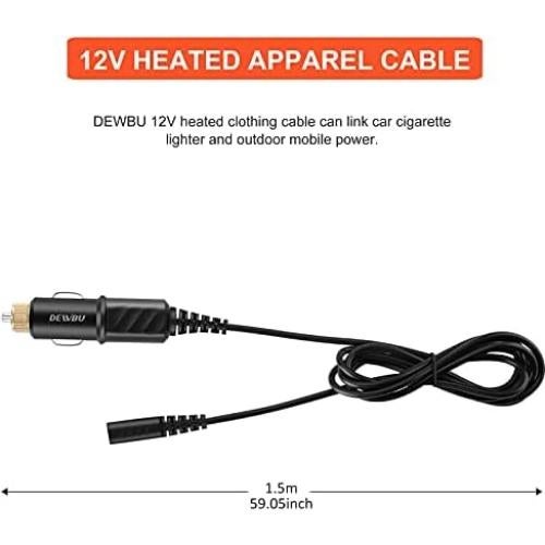 Cable de Conexión 1.5m DEWBU para Chaquetas Calefaccionadas 12V