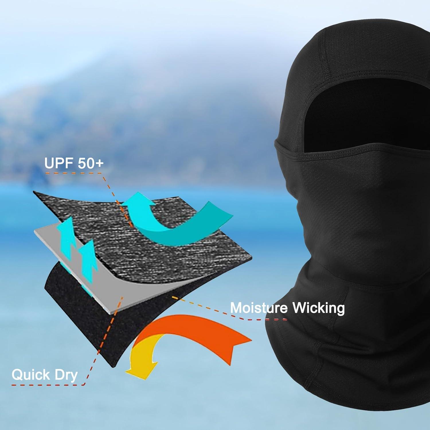 Balaclava Omenex Negra 2 Piezas Transpirable UPF50 para Esquí