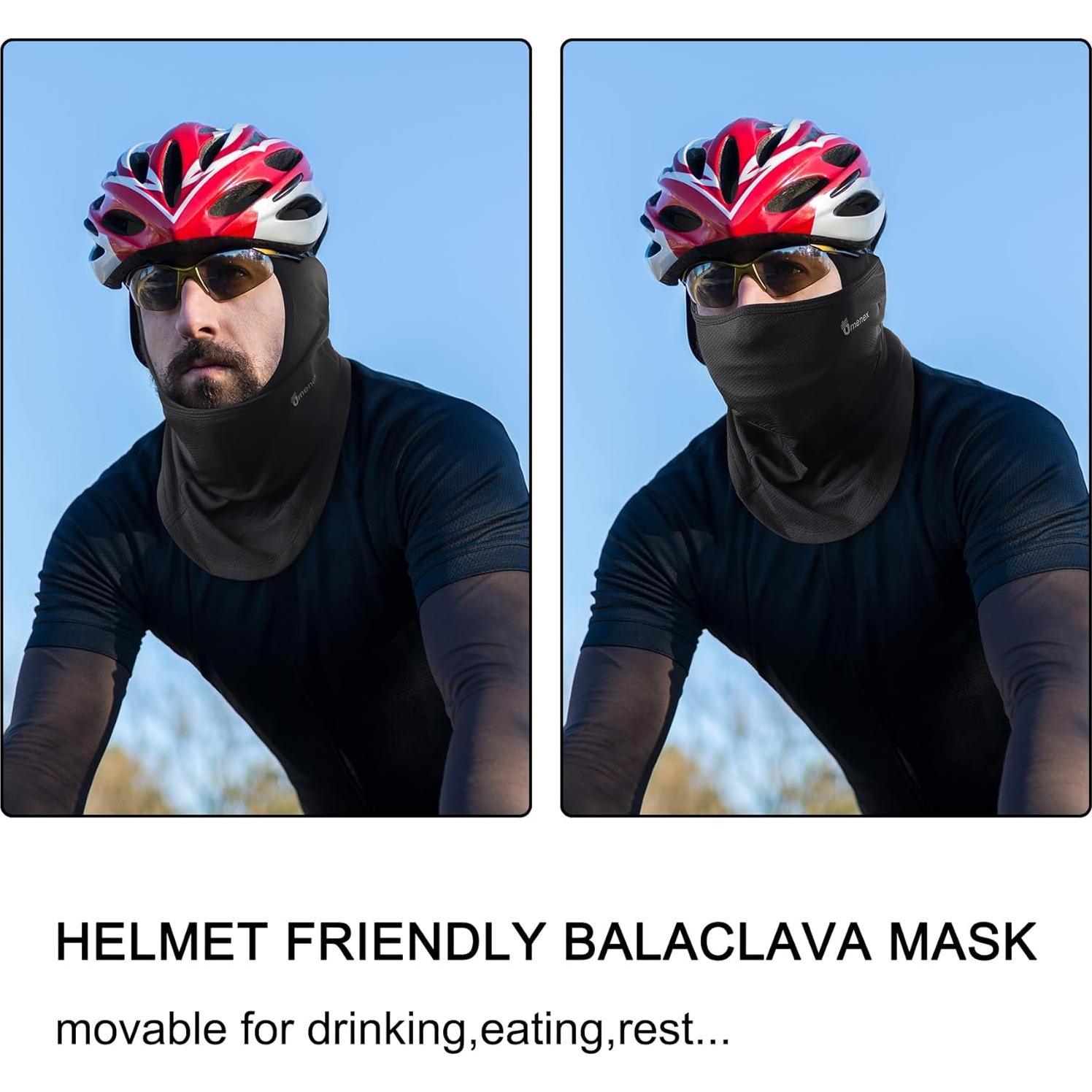 Balaclava Omenex Negra 2 Piezas Transpirable UPF50 para Esquí