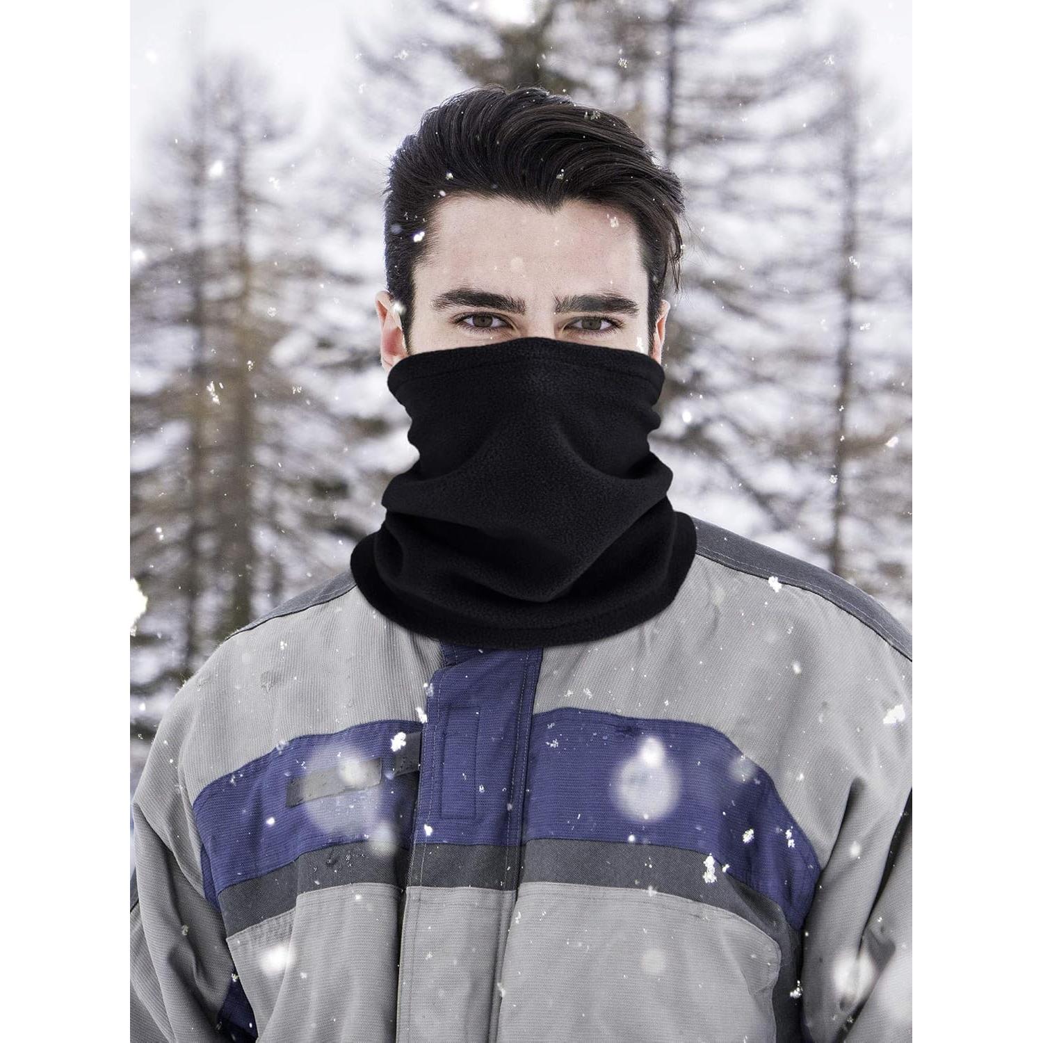 4 Calentadores de Cuello de Forro Polar Invierno Unisex