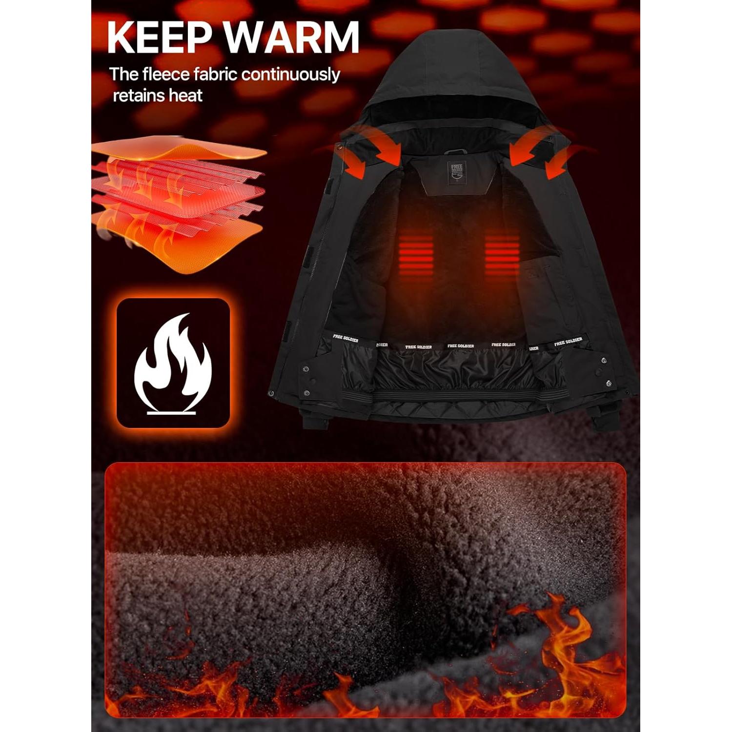 Chaqueta de Esquí Impermeable Free Soldier para Hombres XL