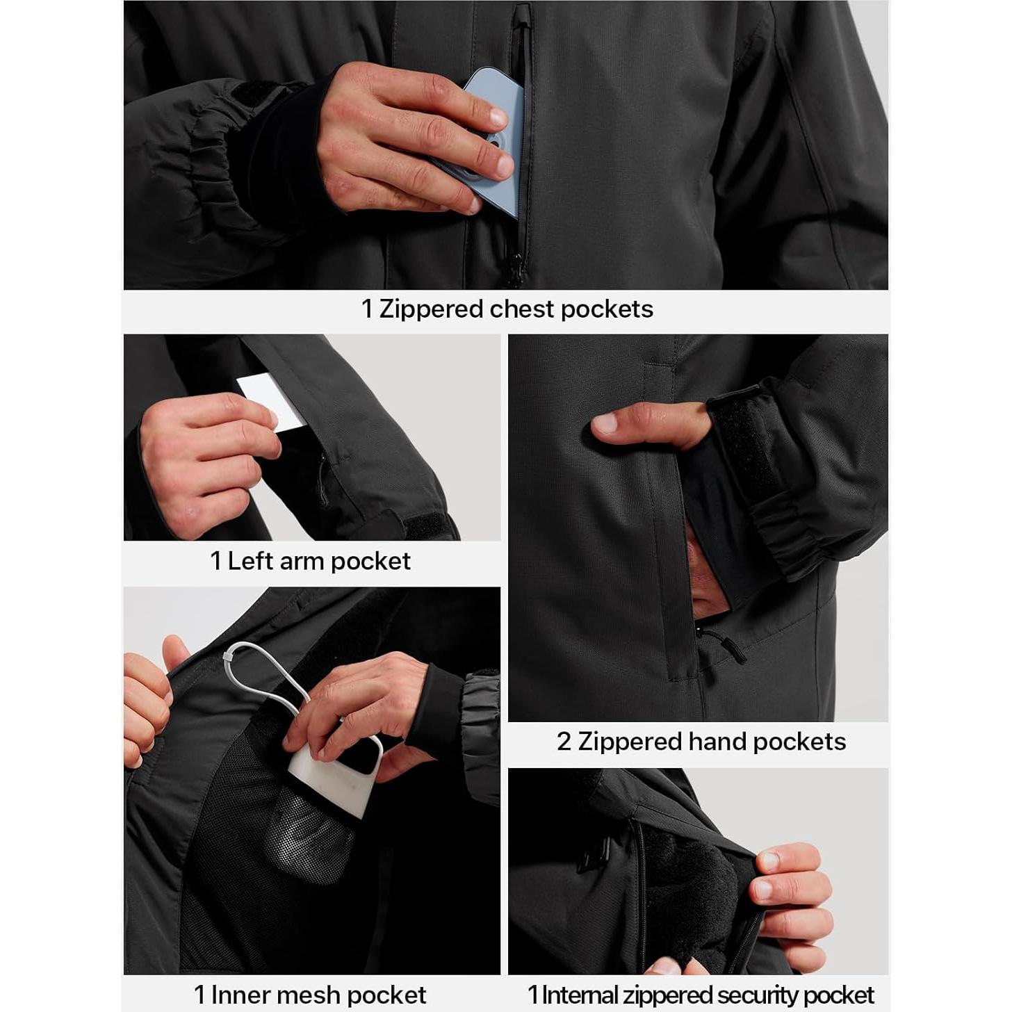 Chaqueta de Esquí Impermeable Free Soldier para Hombres XL