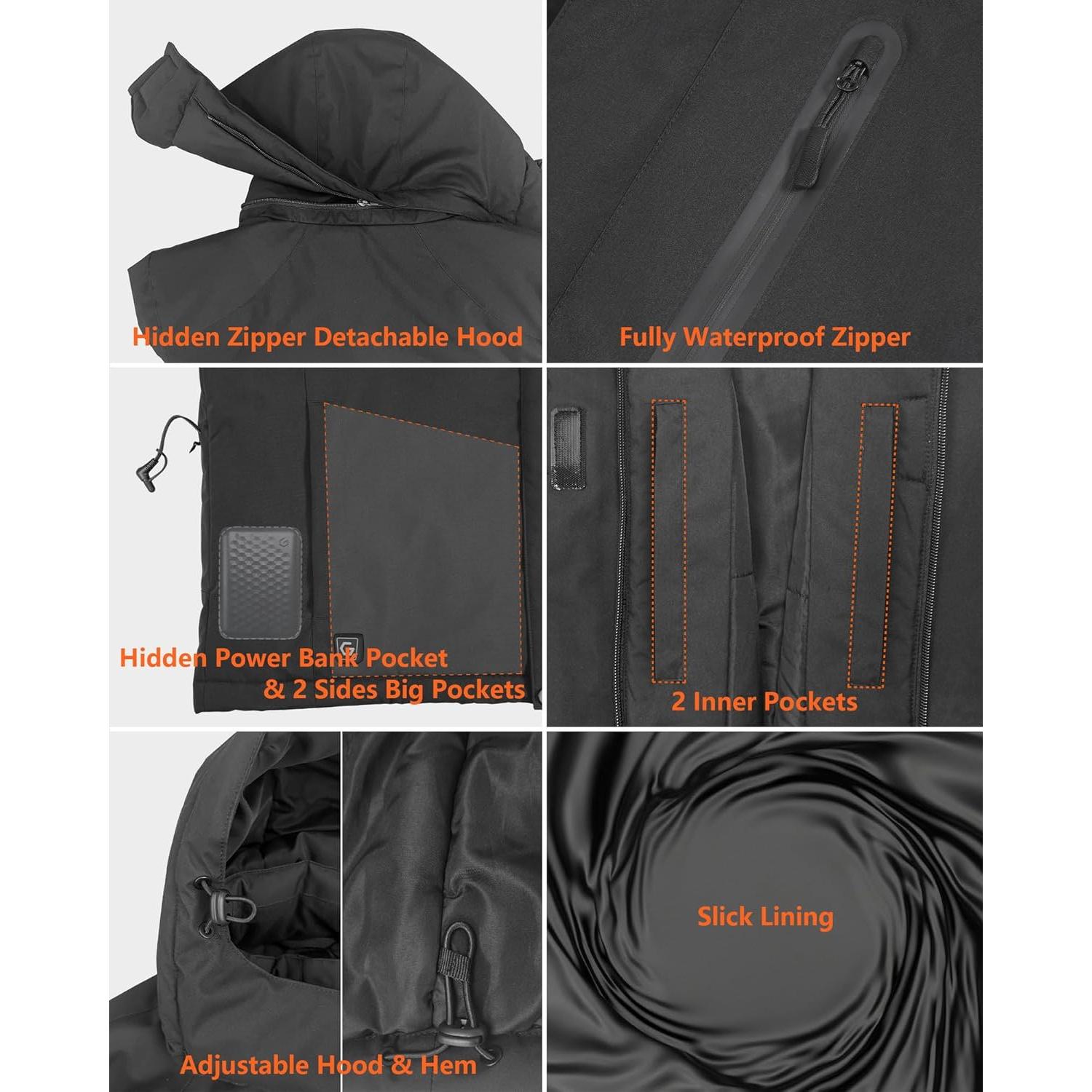 Chaqueta Térmica de Grafeno Hombre XL Batería 18400 mAh Impermeable