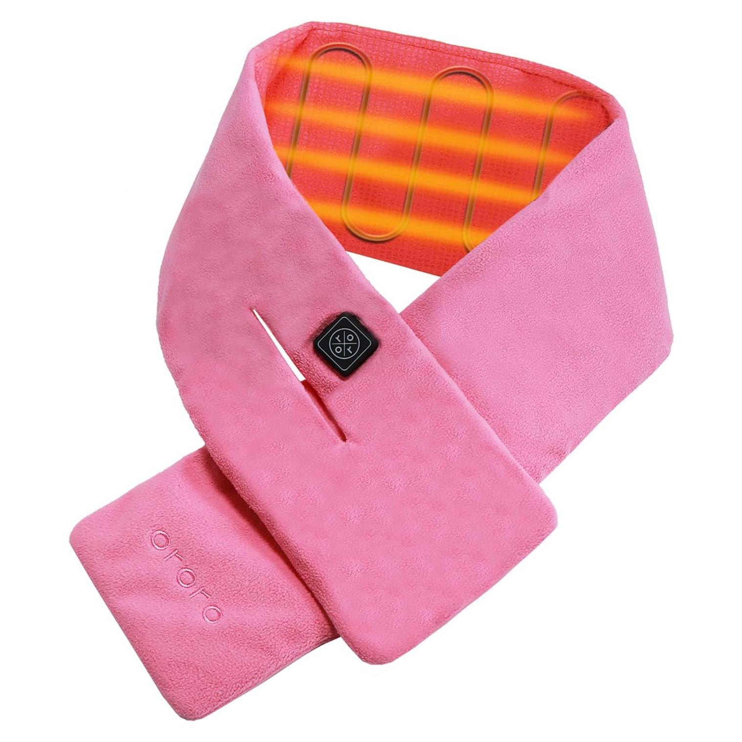 Bufanda Calentada ORORO Unisex Rosa con Batería 7.4V