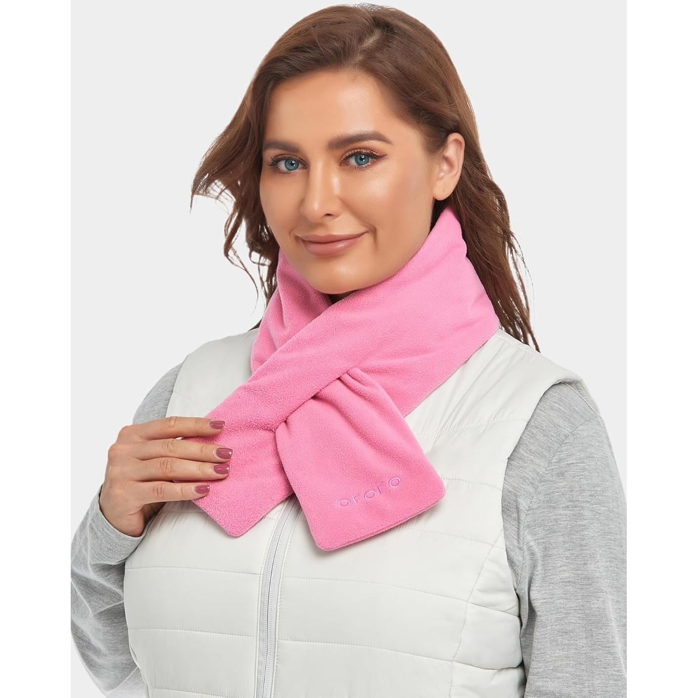 Bufanda Calentada ORORO Unisex Rosa con Batería 7.4V
