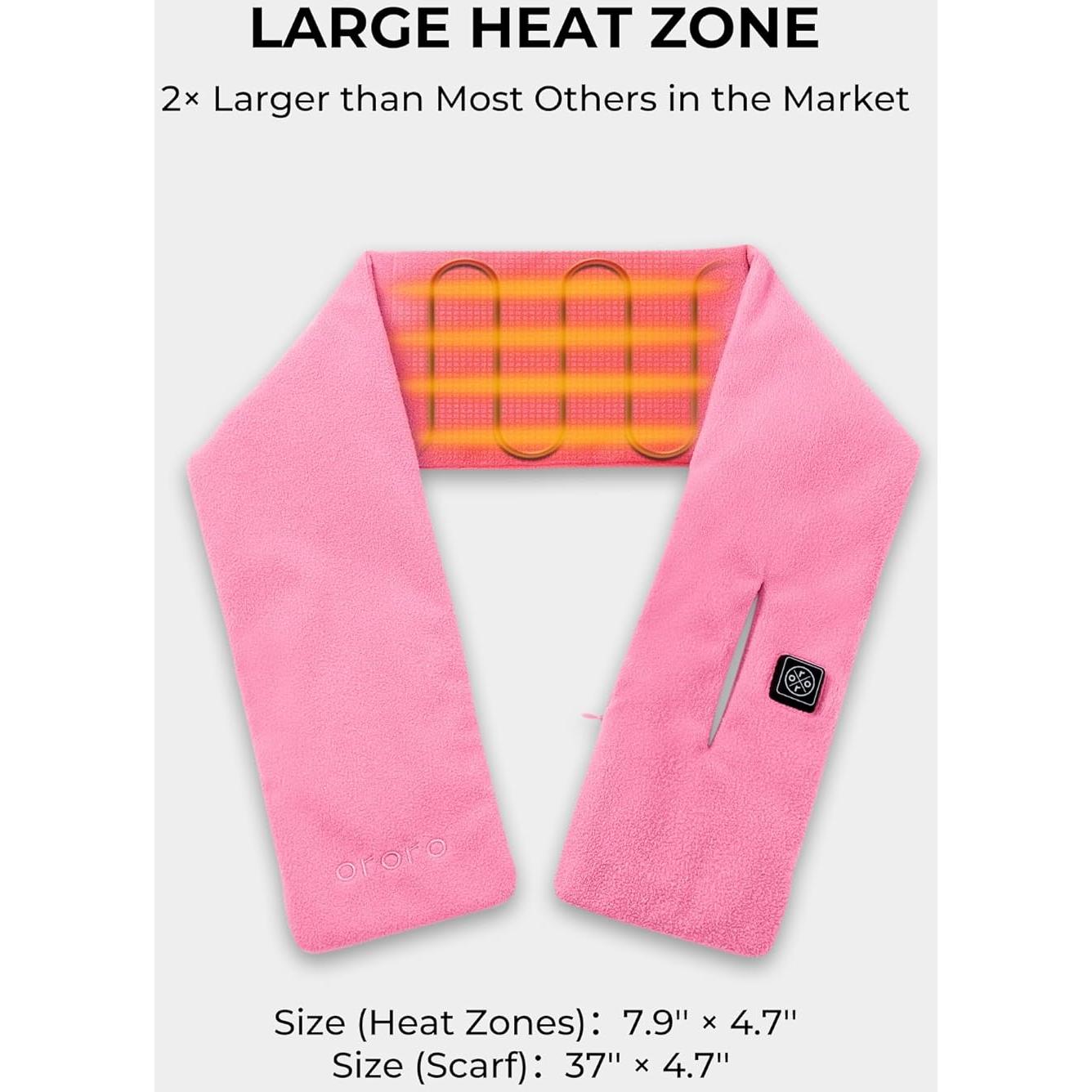 Bufanda Calentada ORORO Unisex Rosa con Batería 7.4V