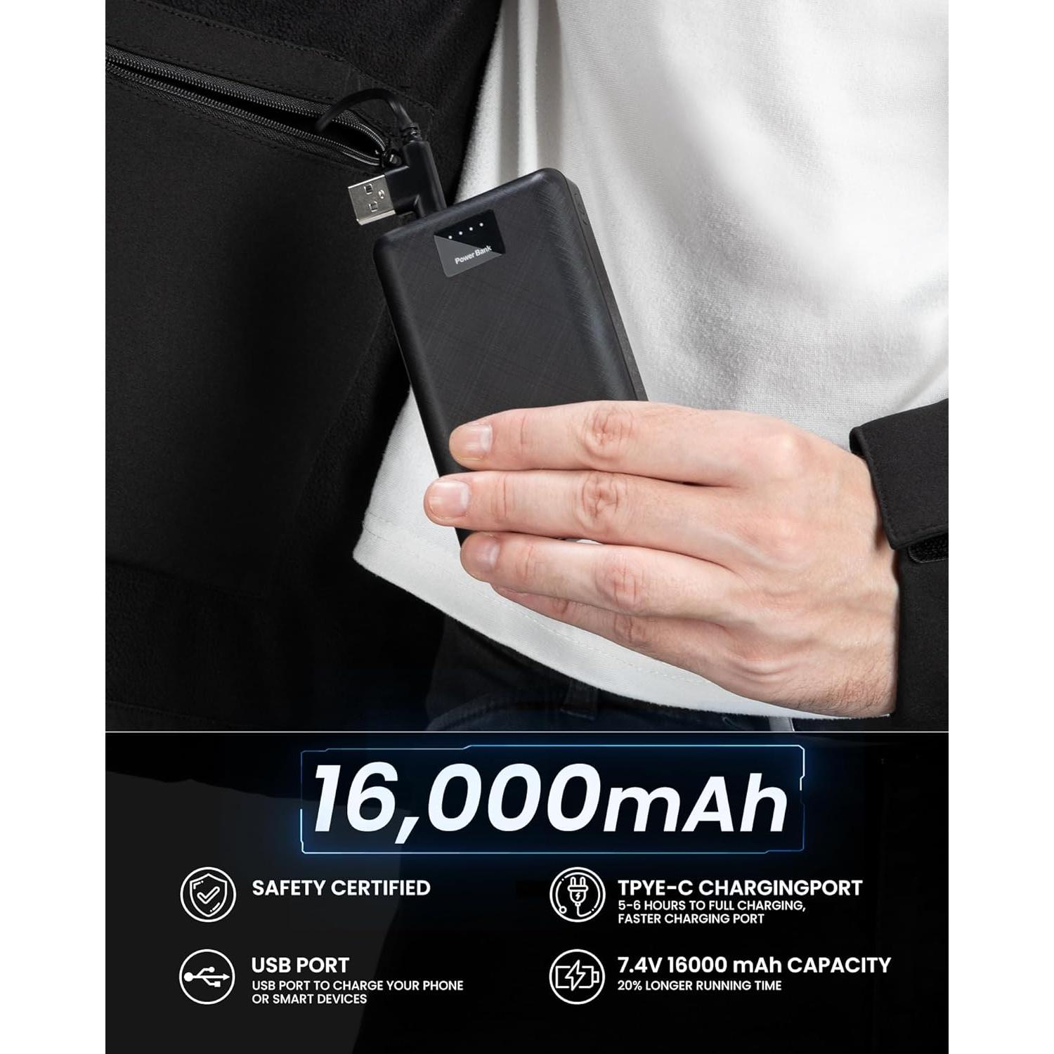 Chaqueta Calentada Impermeable Super Kegel para Hombres - Mediana