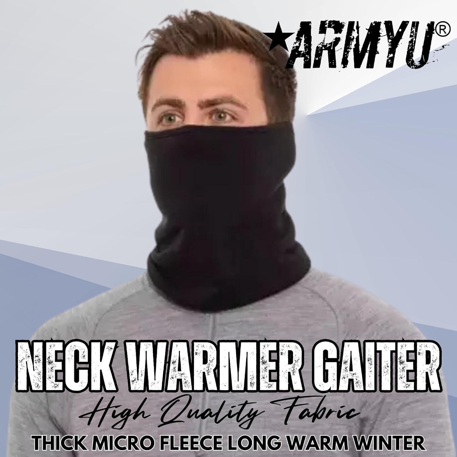 Gaiter Calentador de Cuello Doble Capa Micro Polar Negro