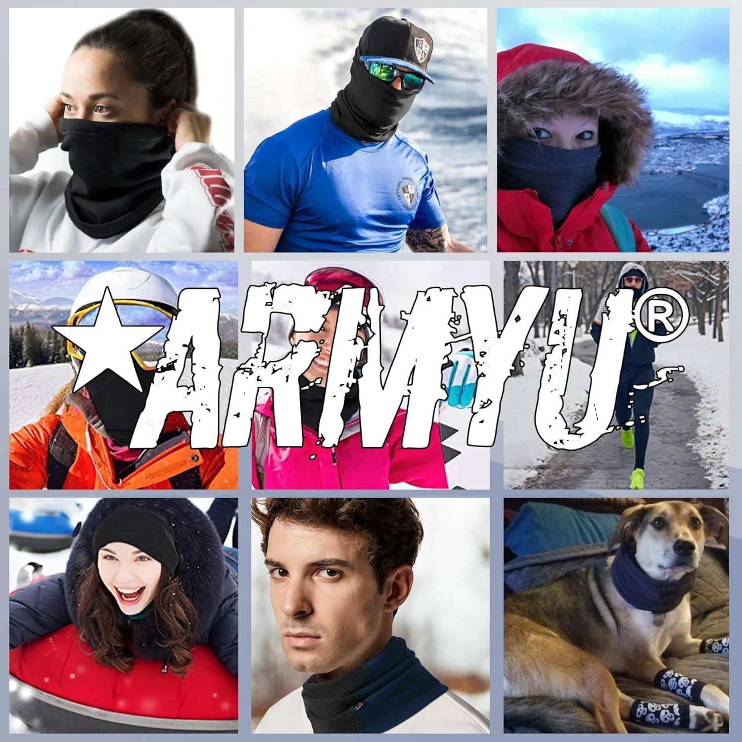 Gaiter Calentador de Cuello Doble Capa Micro Polar Negro