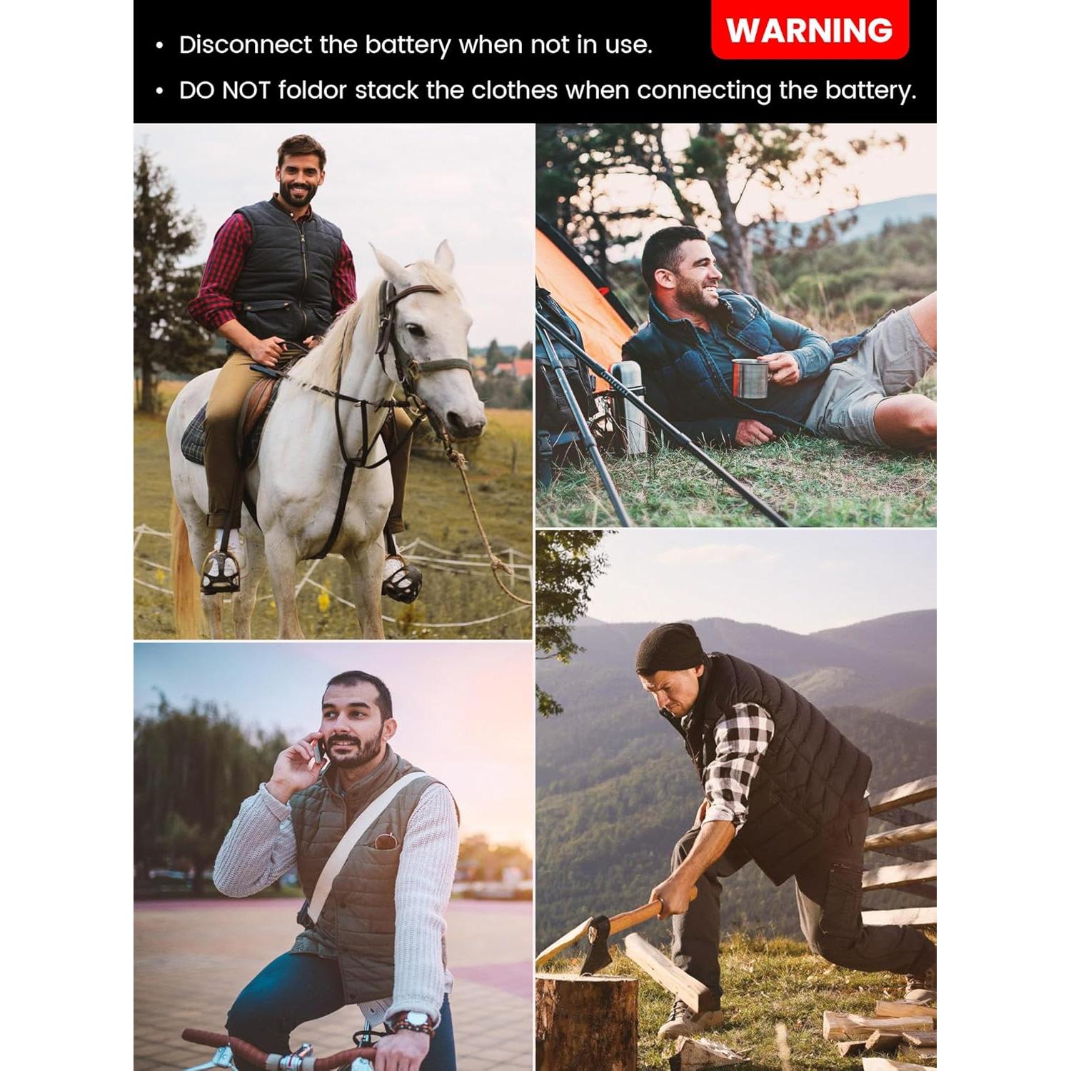 Chaleco Térmico WASOTO para Hombres 16000mAh 10h Calor