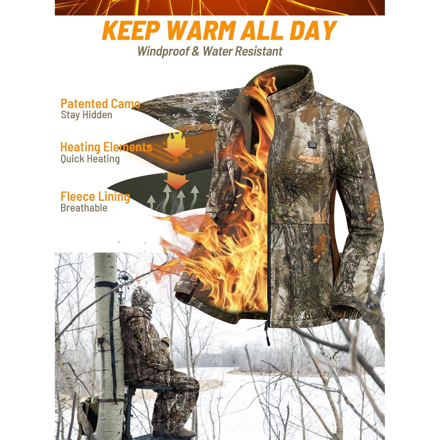 Chaqueta Calentada Camuflada New View M + Manopla Camuflada