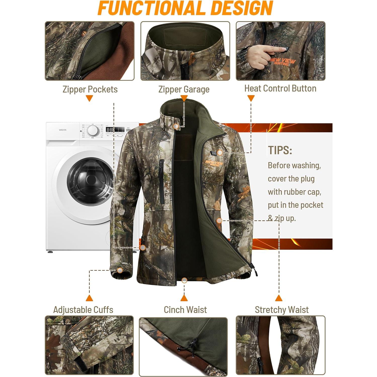 Chaqueta Calentada Camuflada New View M + Manopla Camuflada