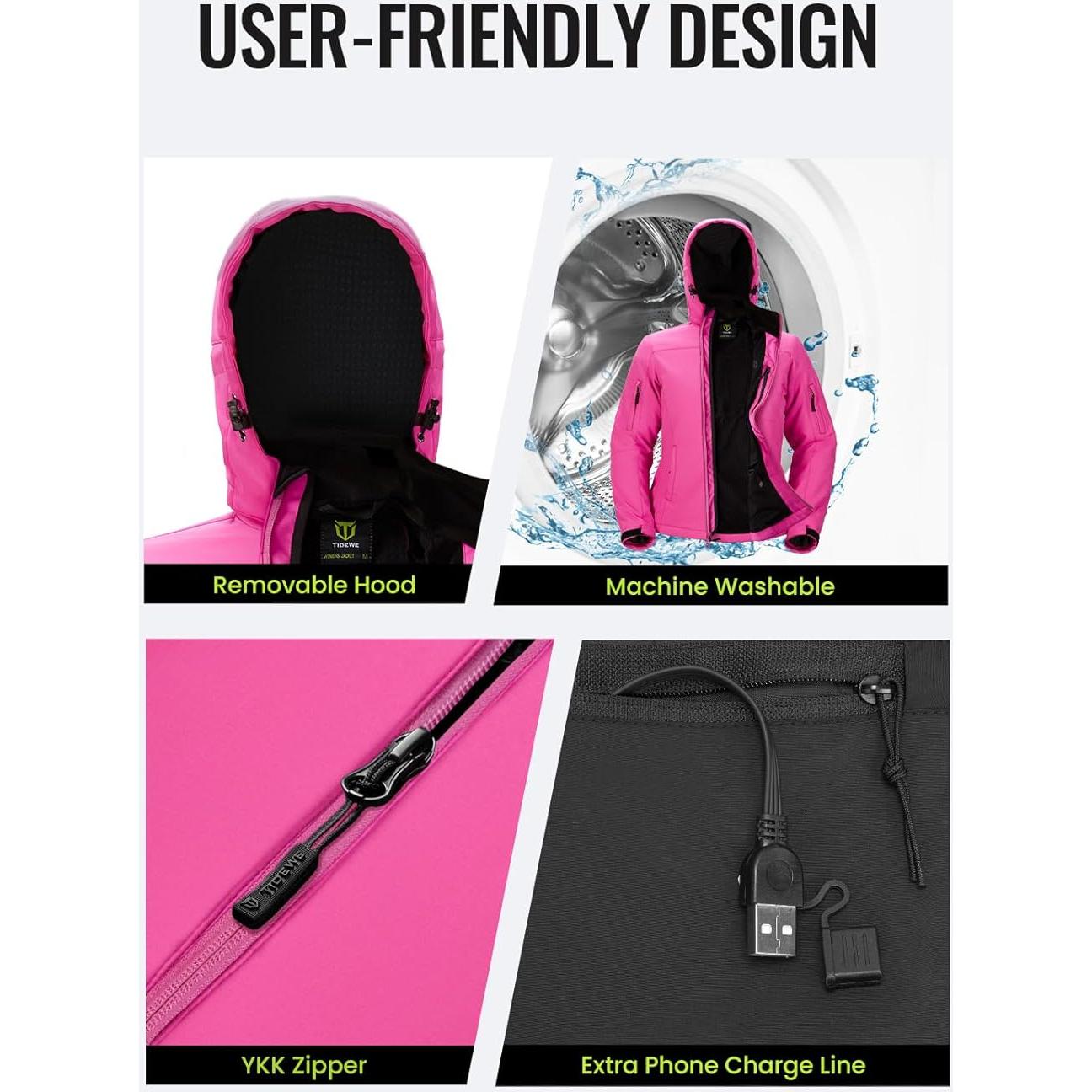 Chaqueta Calentada TIDEWE para Mujeres - Batería 10000mAh - S-XXL