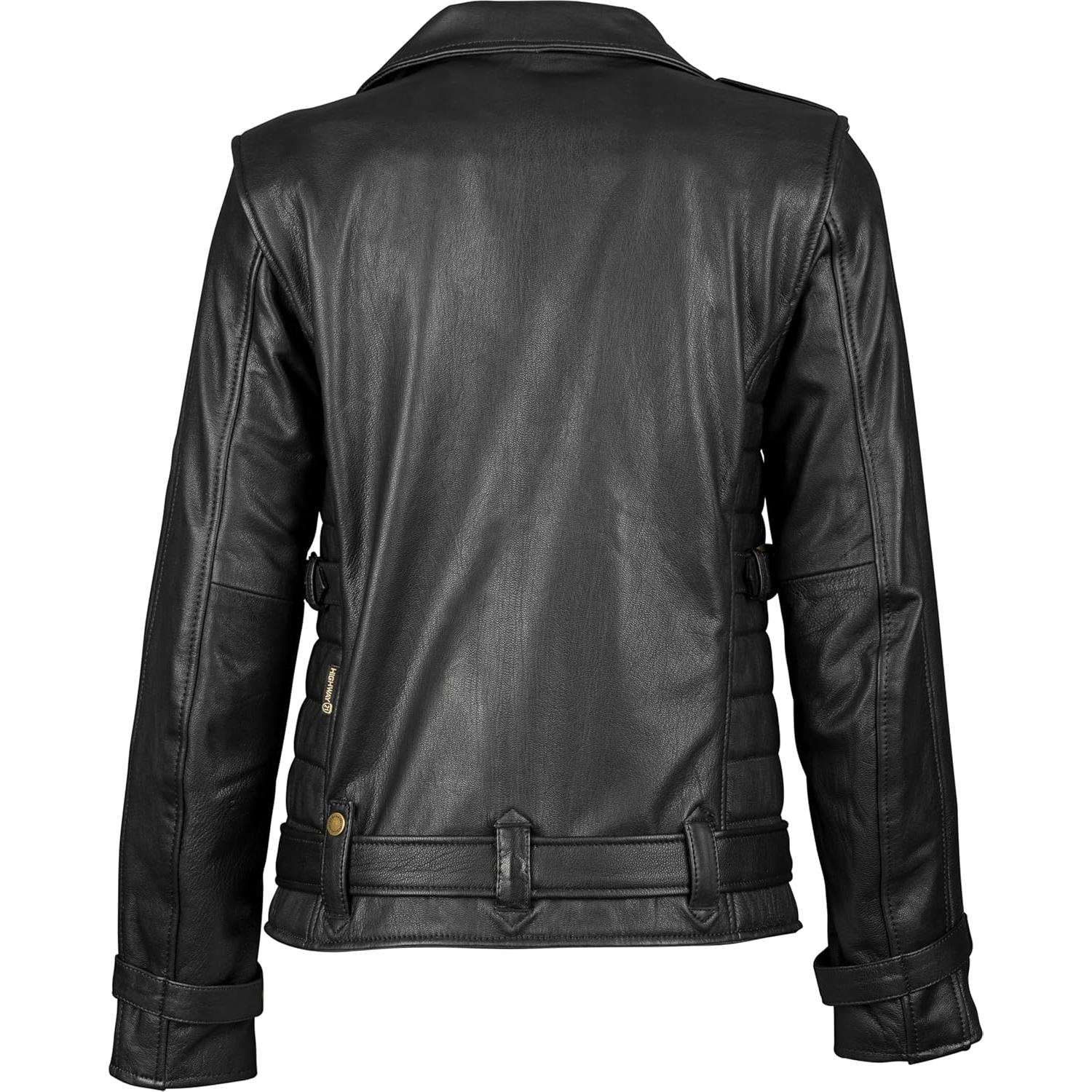 Chaqueta de Motociclista de Cuero Highway 21 para Mujer - Negra