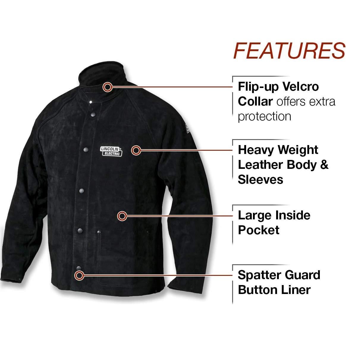 Chaqueta de Soldadura de Cuero Lincoln Electric K2989-XXXL
