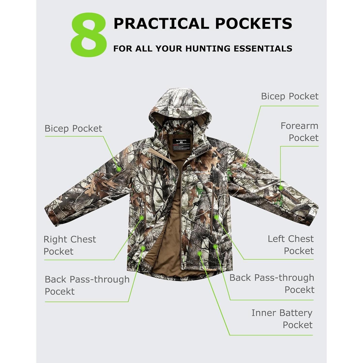 Chaqueta Térmica de Caza Venustas XL + Muff Calentador de Manos