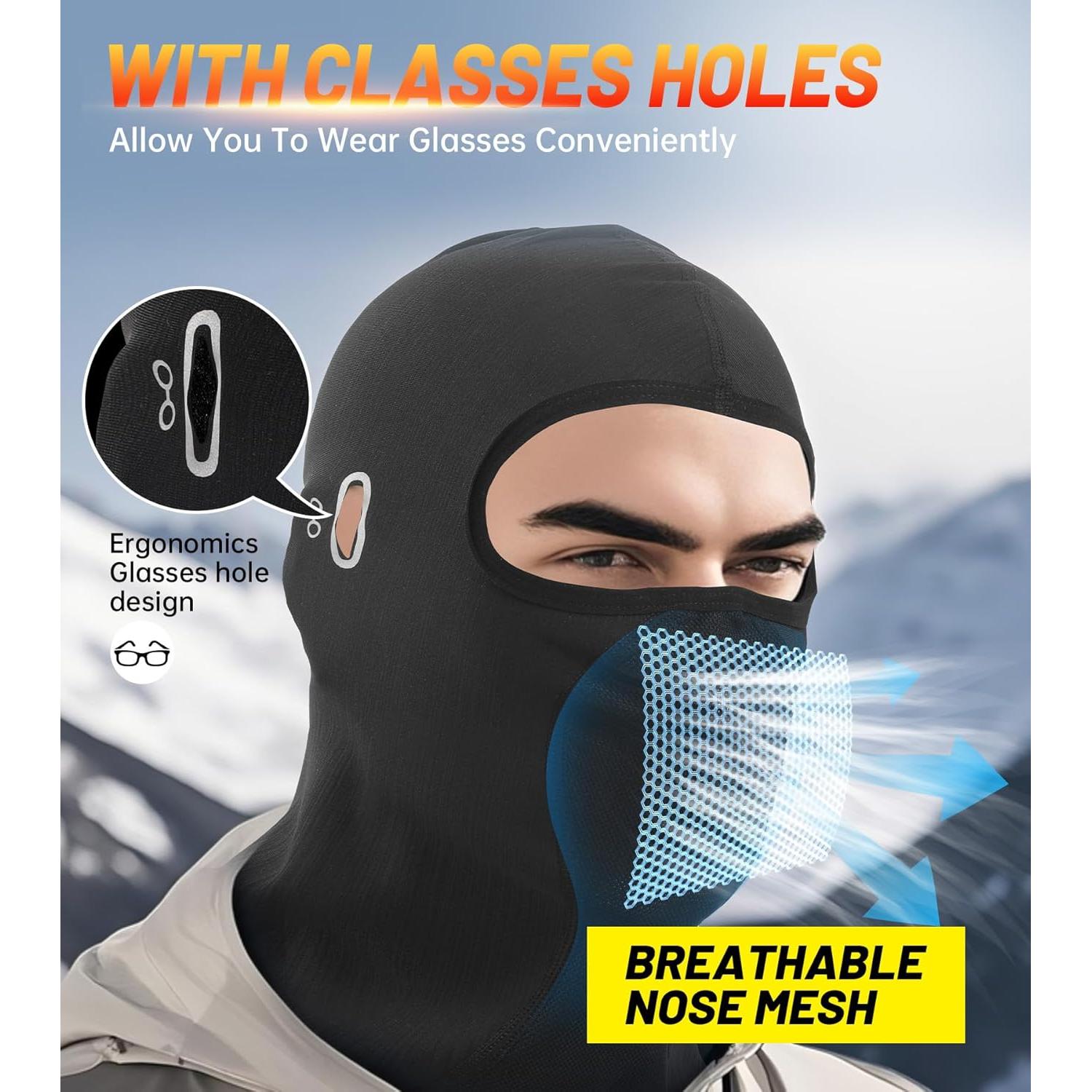 Kewig Balaclava Térmica para Esquí y Ciclismo - Negro