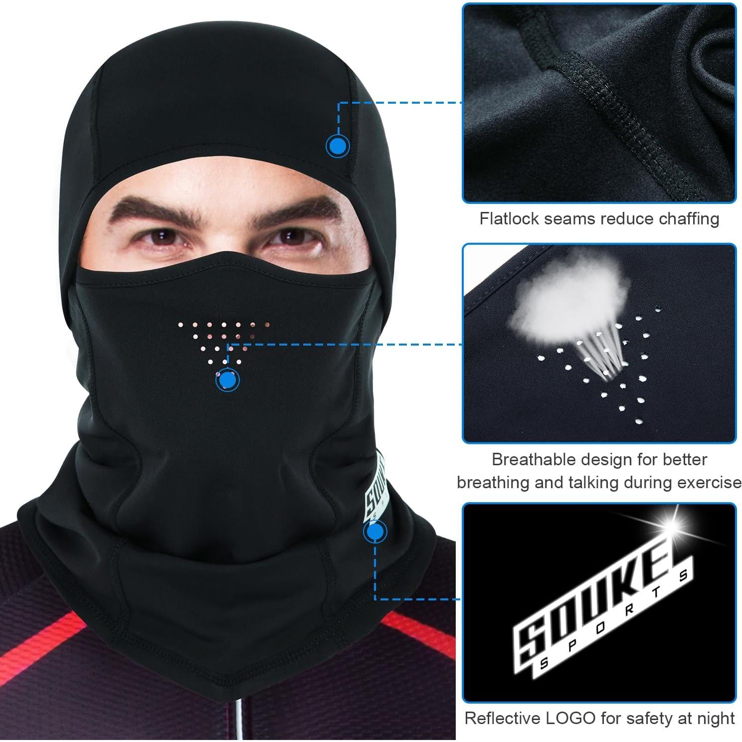 Máscara Balaclava Unisex Souke Sports Negra Invierno