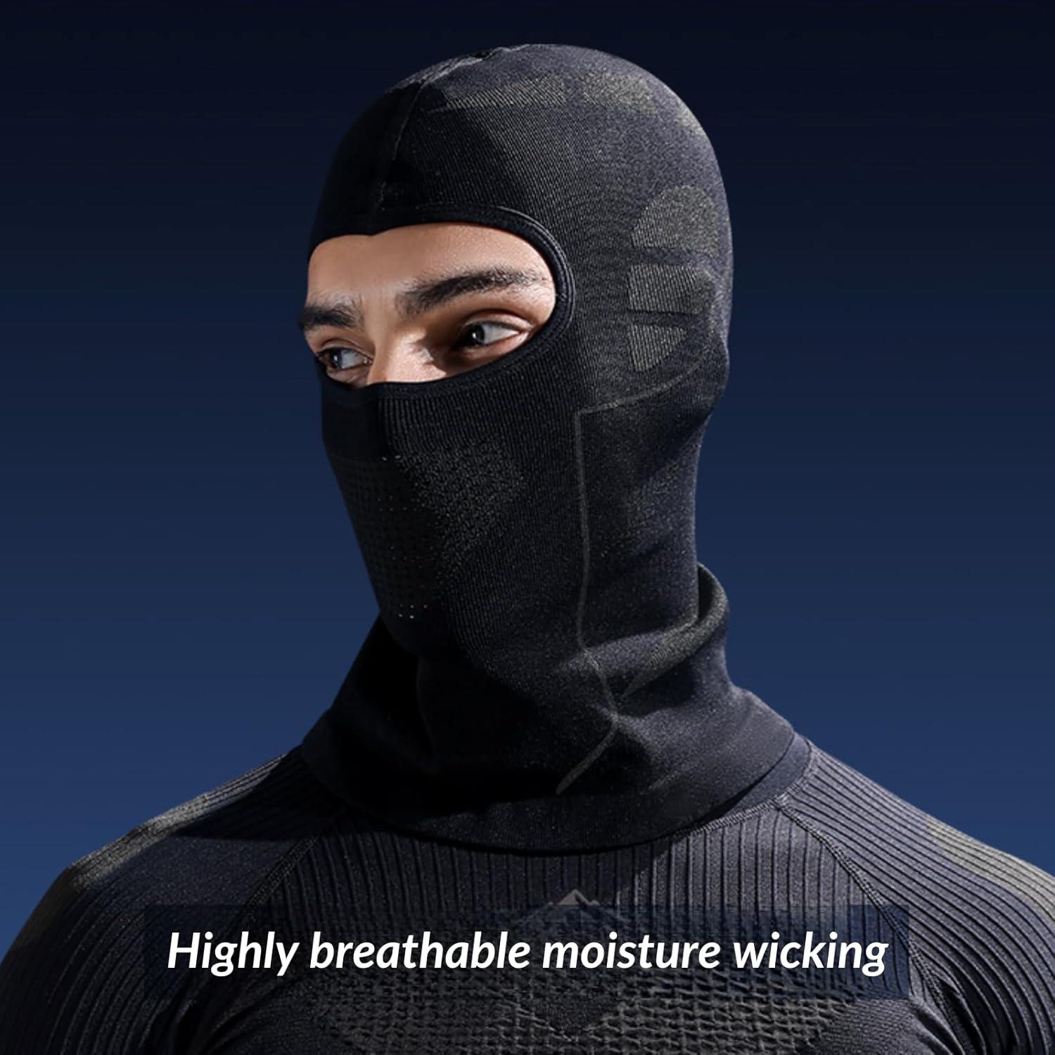 Pasamontañas de Esquí 2THESTARS Negro Térmico Secado Rápido