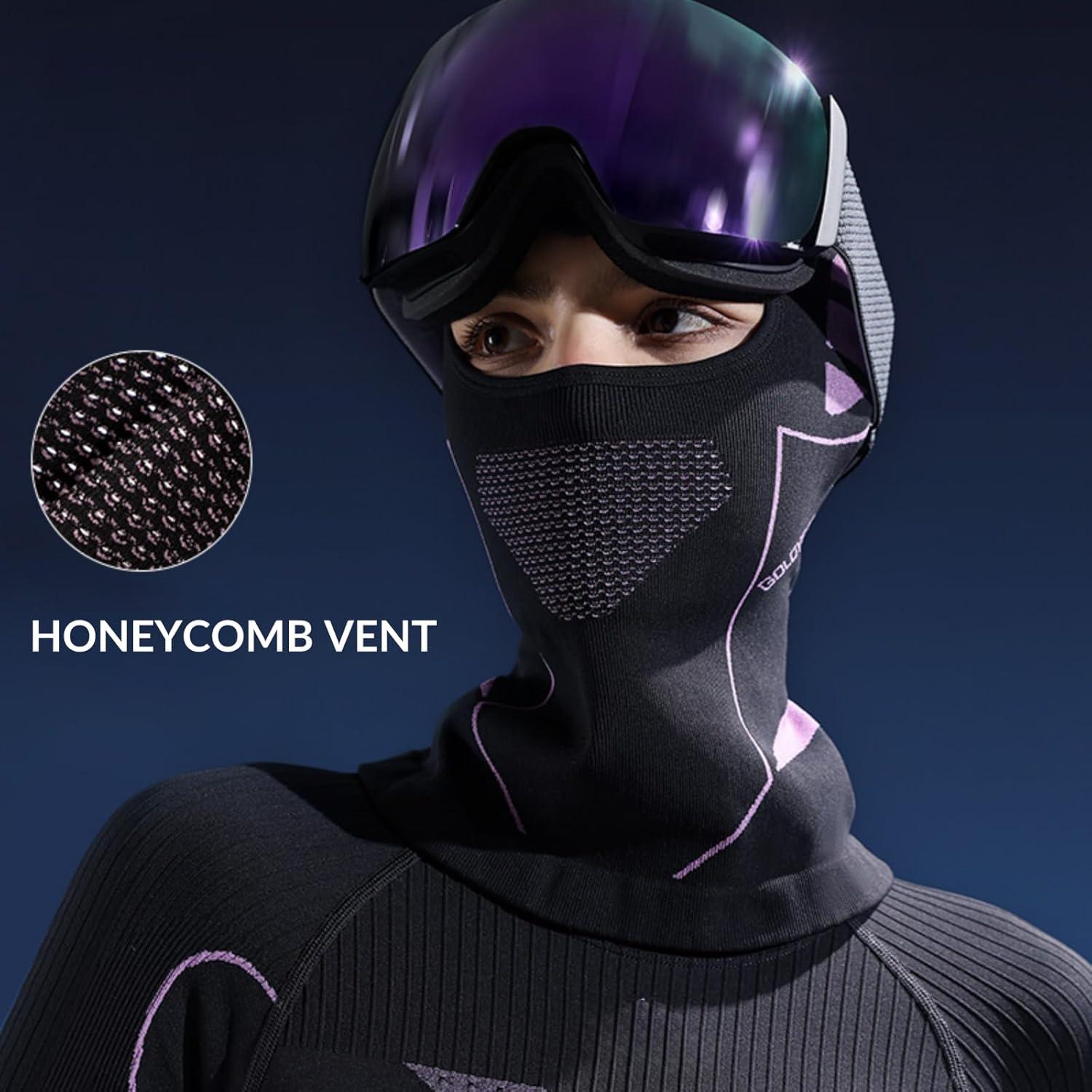 Pasamontañas de Esquí 2THESTARS Negro Térmico Secado Rápido