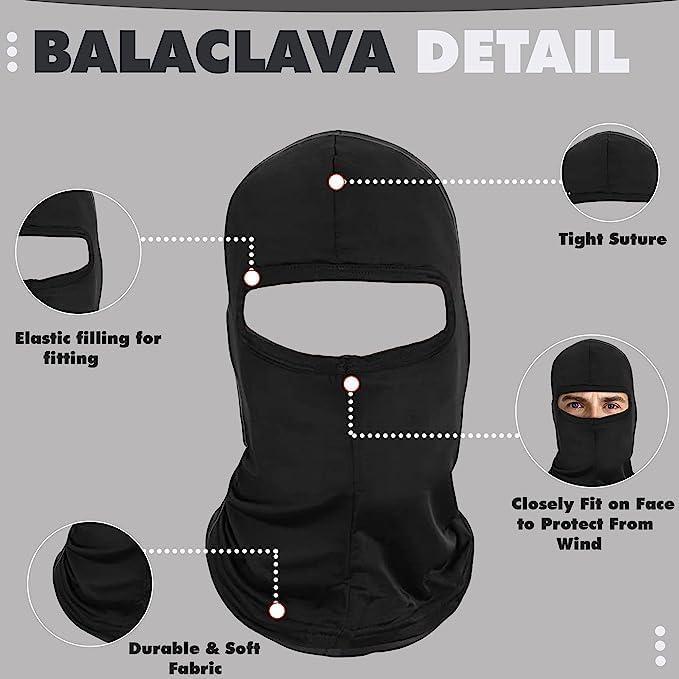 Mascarilla Balaclava de Seda Negra Unisex - Protección UV y Frío