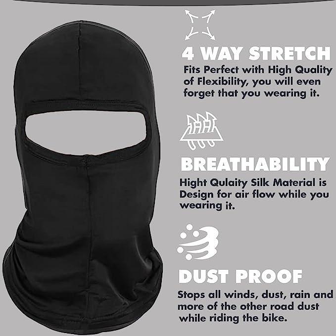 Mascarilla Balaclava de Seda Negra Unisex - Protección UV y Frío