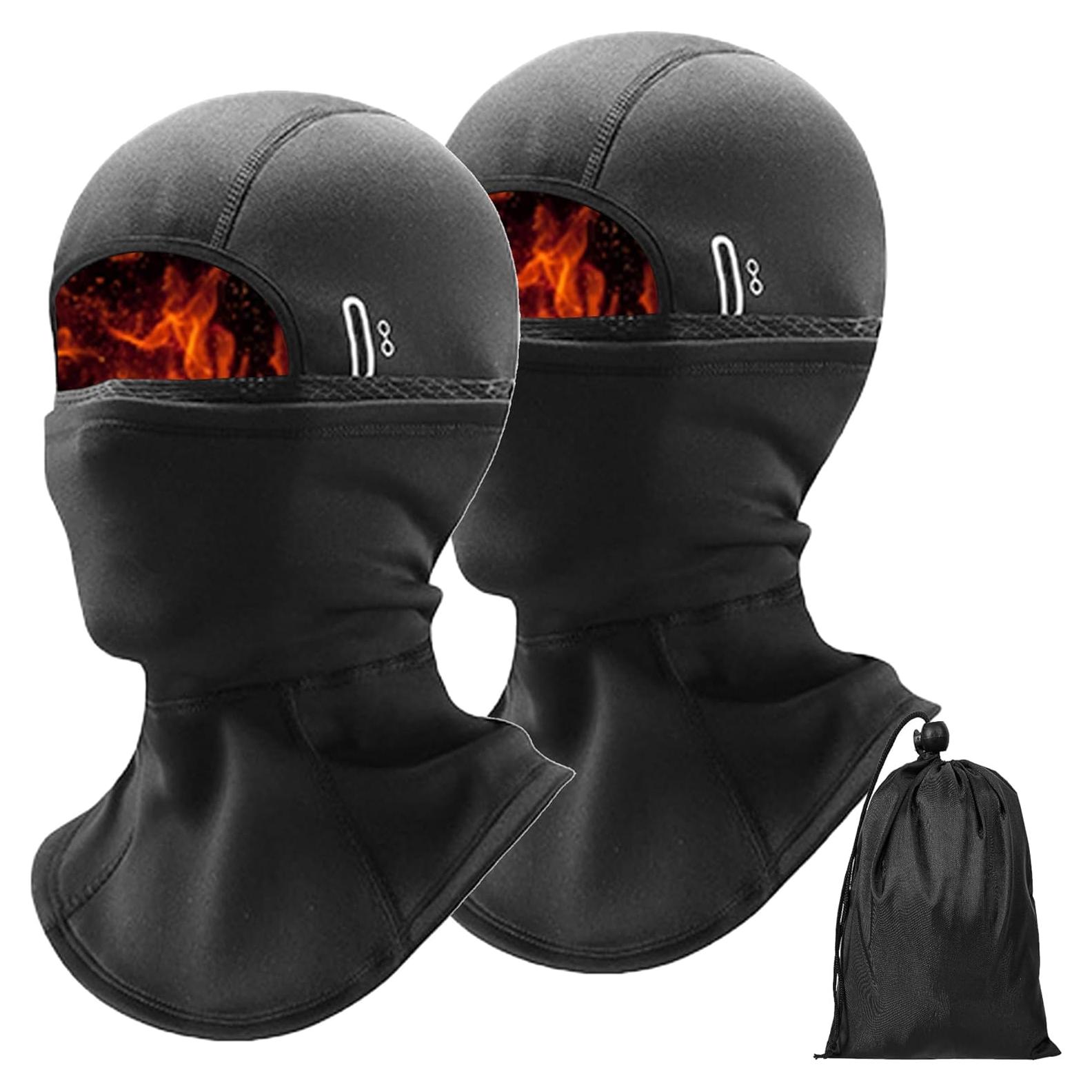 Pasamontañas térmico Voofly para invierno, unisex, negro