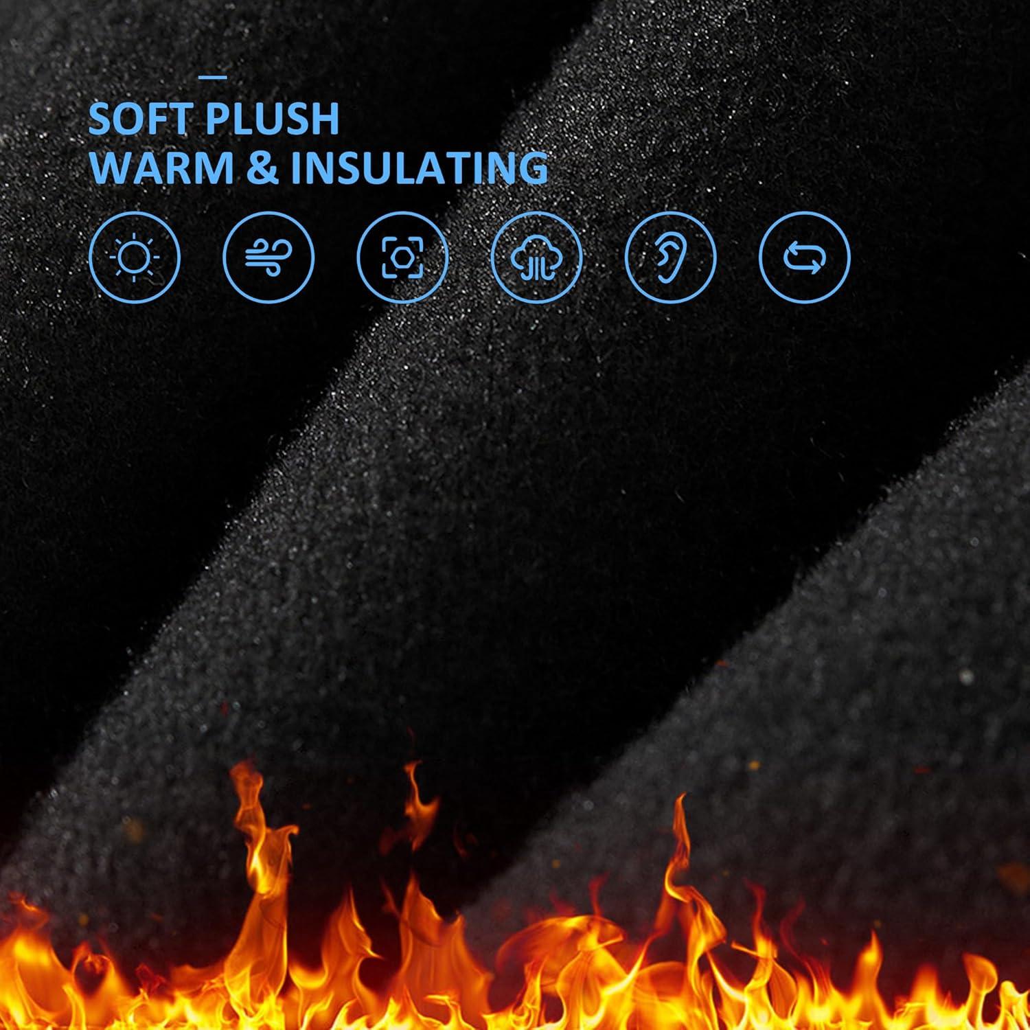 Pasamontañas térmico Voofly para invierno, unisex, negro