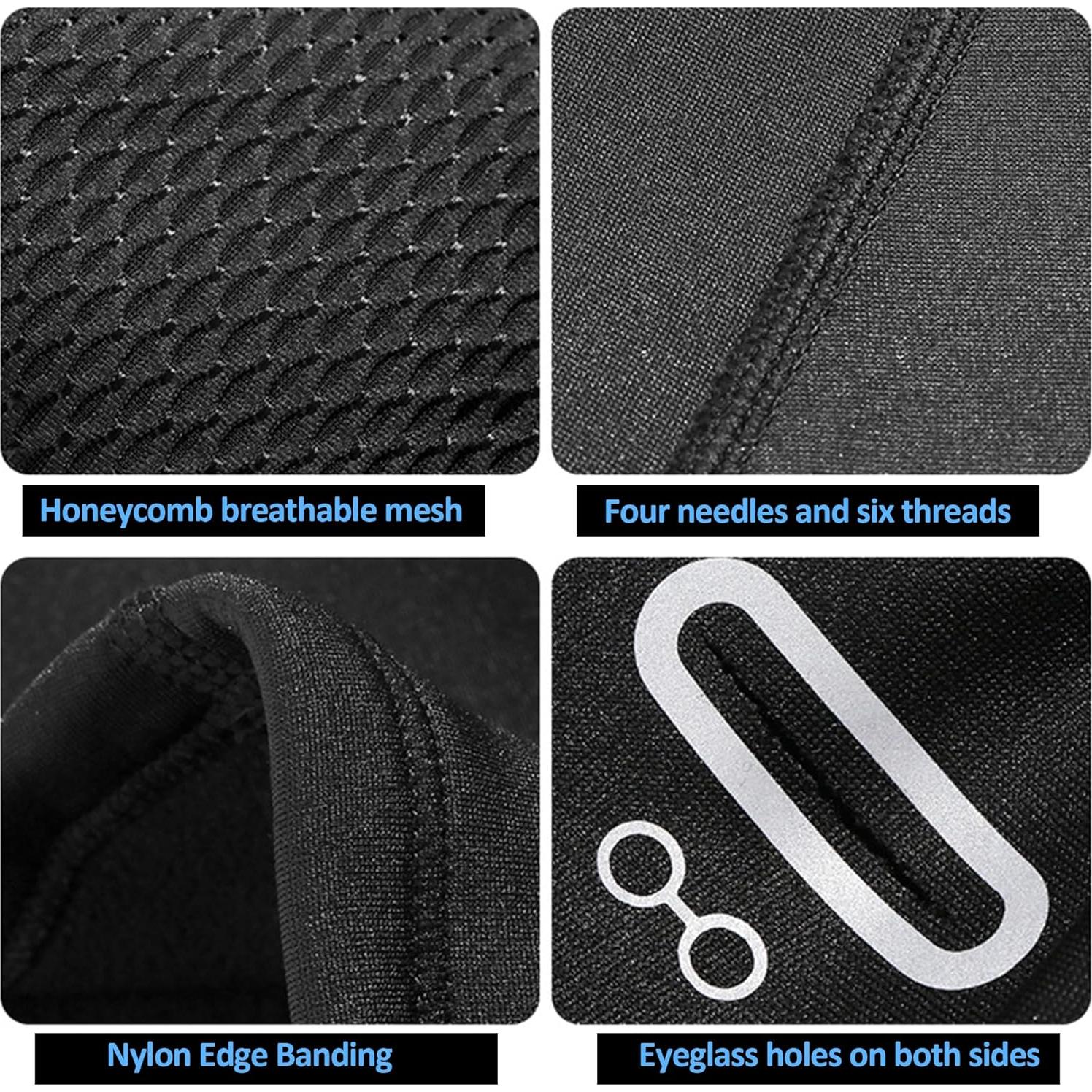 Pasamontañas térmico Voofly para invierno, unisex, negro