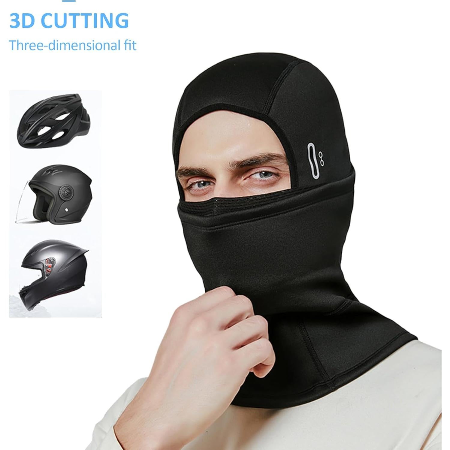 Pasamontañas térmico Voofly para invierno, unisex, negro