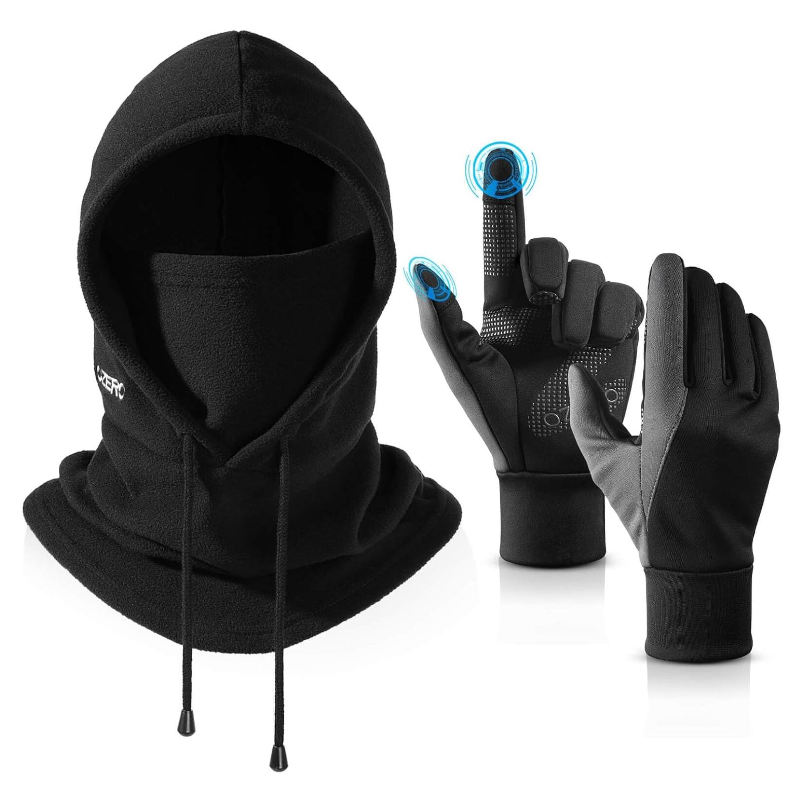Conjunto Guantes y Balaclava Invierno OZERO - Antideslizantes Táctiles
