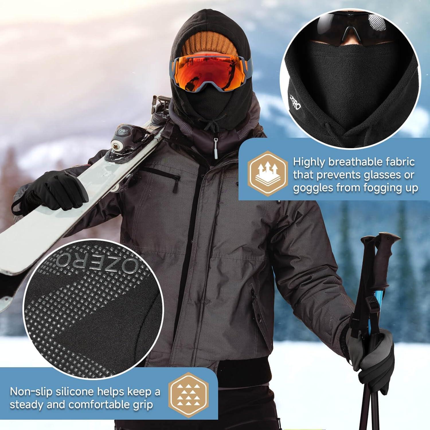 Conjunto Guantes y Balaclava Invierno OZERO - Antideslizantes Táctiles