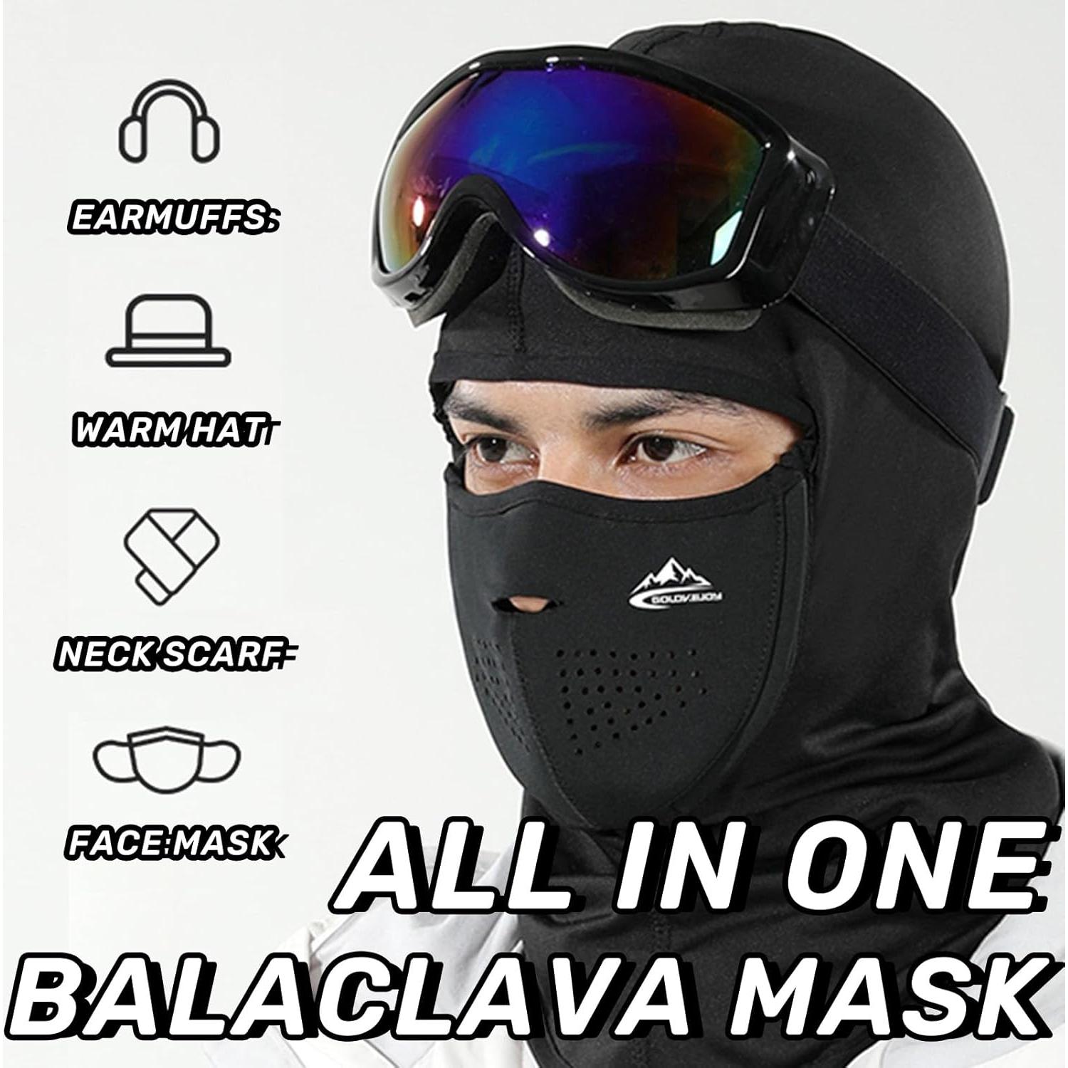 Mascarilla Balaclava Magnemask Térmica Negra a Prueba de Viento