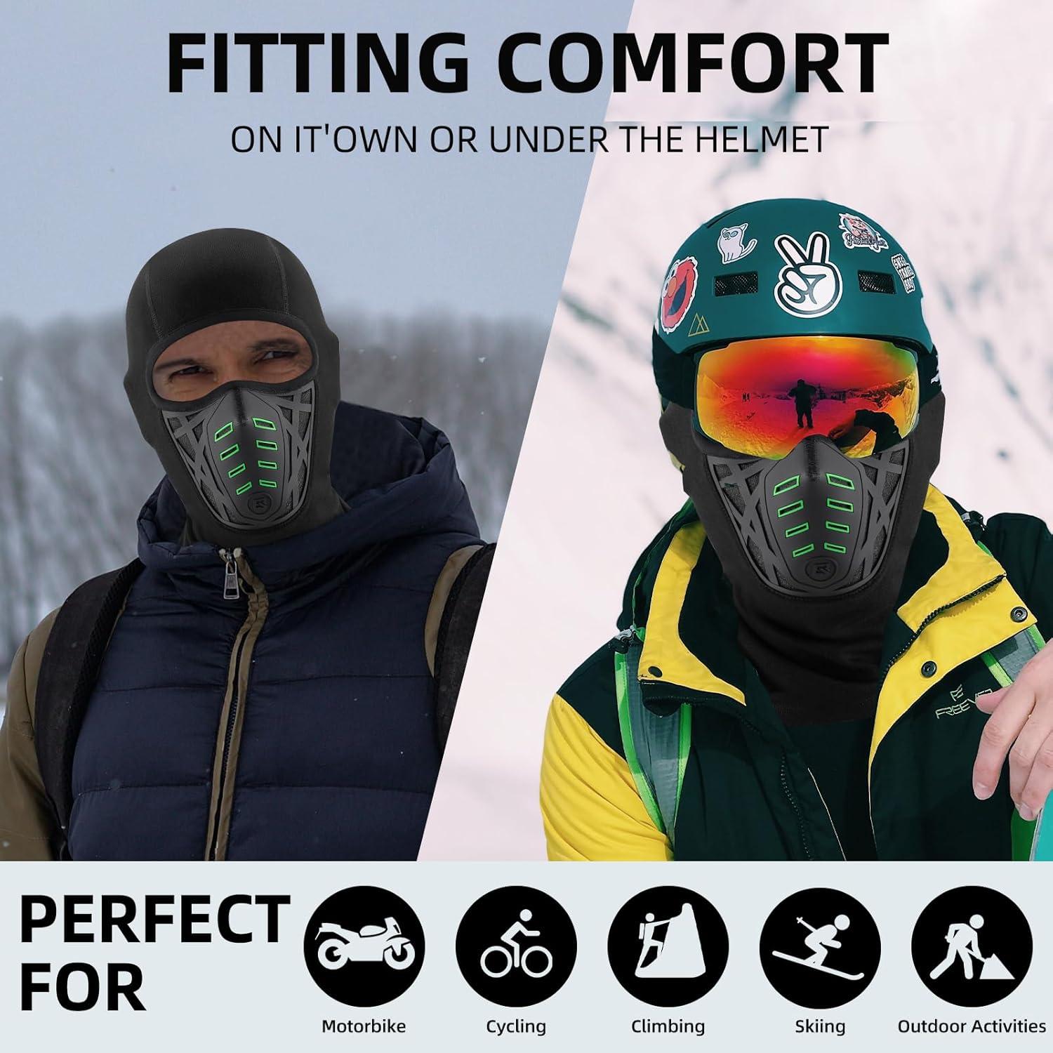 Máscara Balaclava Térmica ROCKBROS Unisex Negro Oscuro