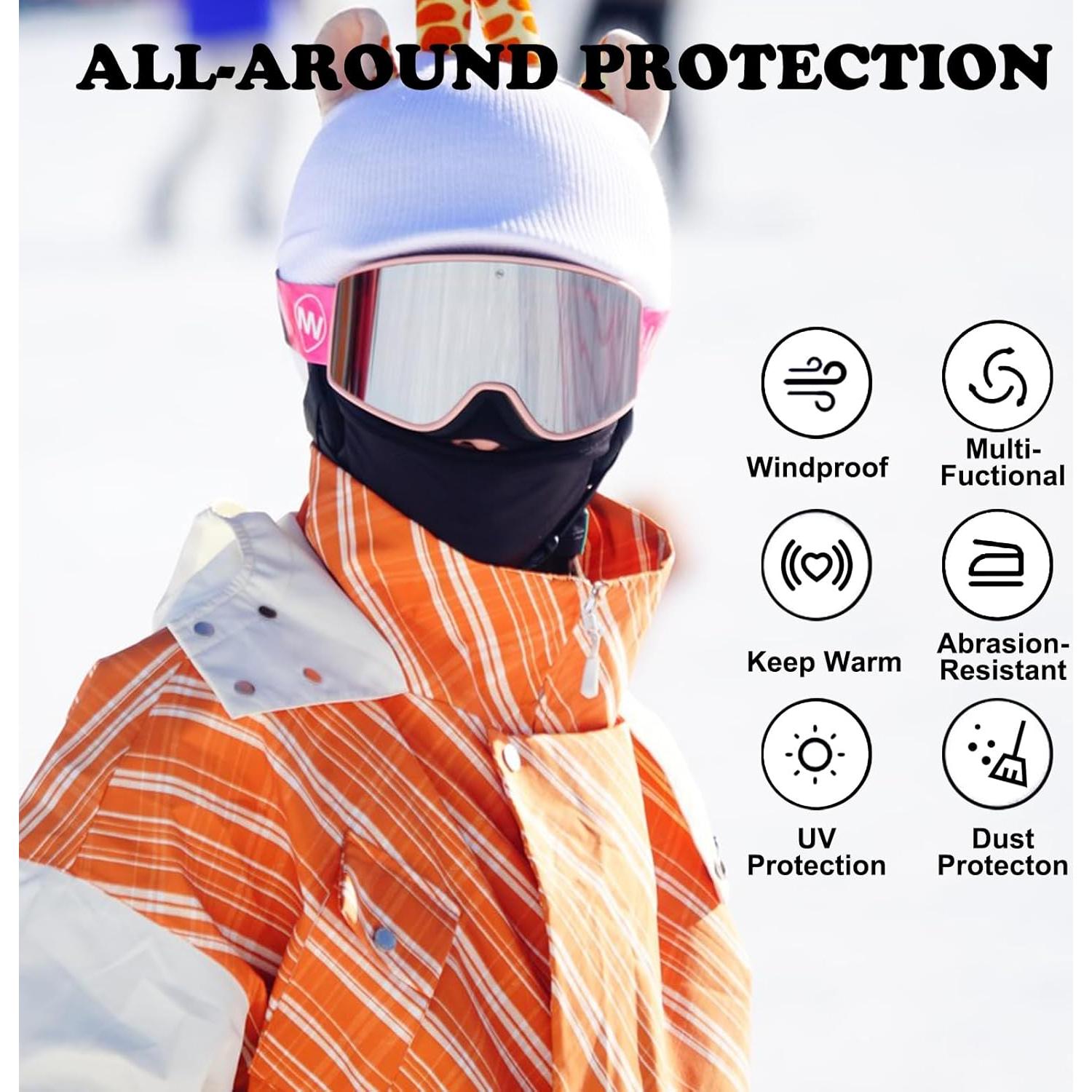 Pasamontañas de Invierno Unisex Negro - Protección Térmica y a Prueba de Viento