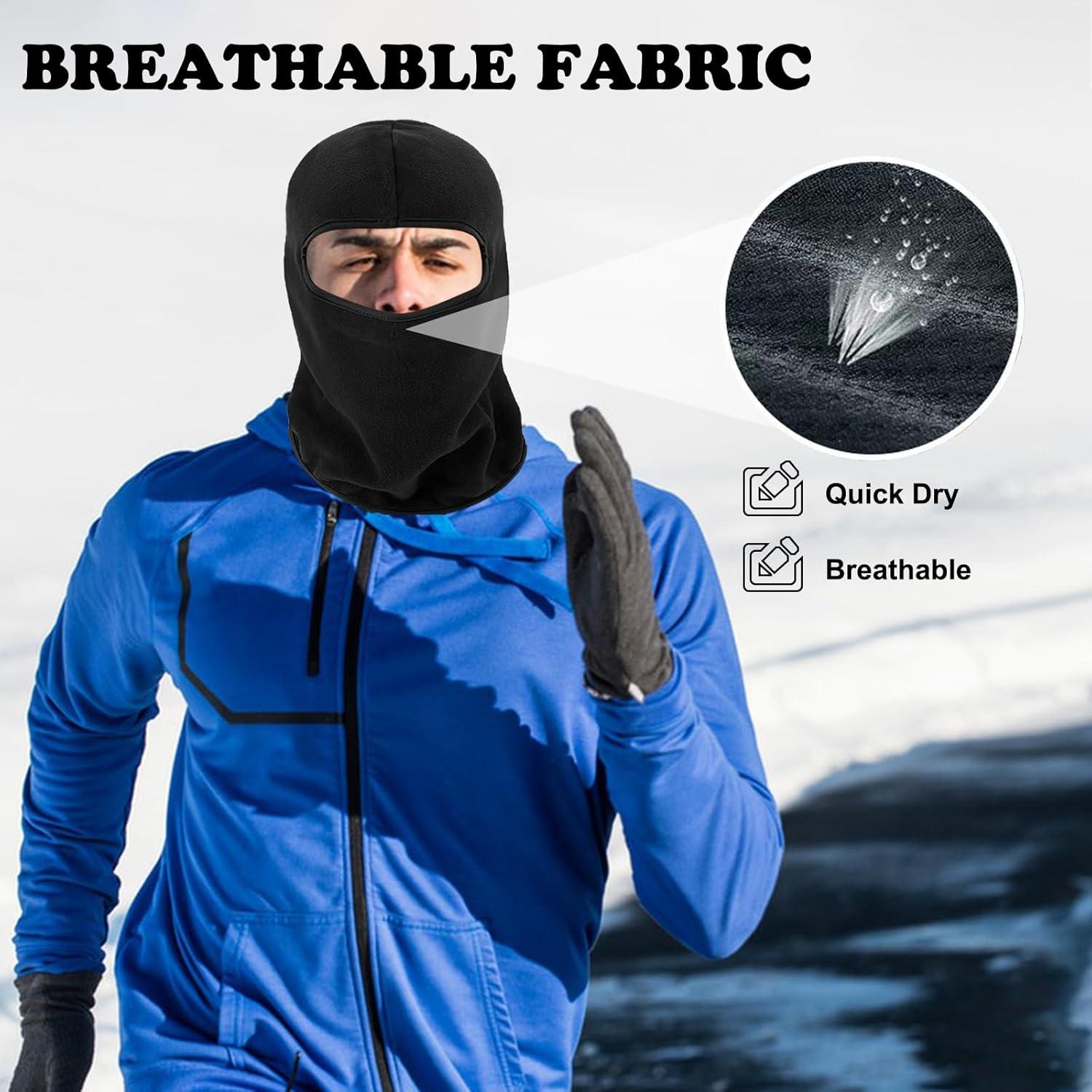 Pasamontañas de Invierno Unisex Negro - Protección Térmica y a Prueba de Viento