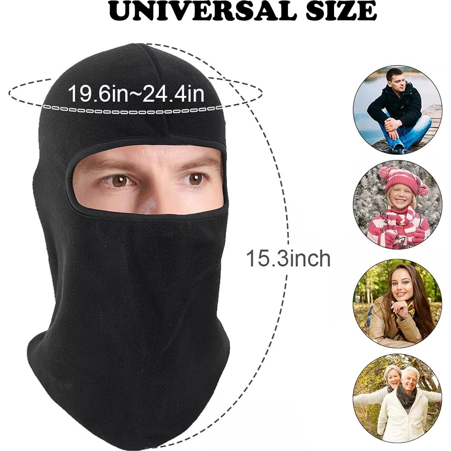 Pasamontañas de Invierno Unisex Negro - Protección Térmica y a Prueba de Viento