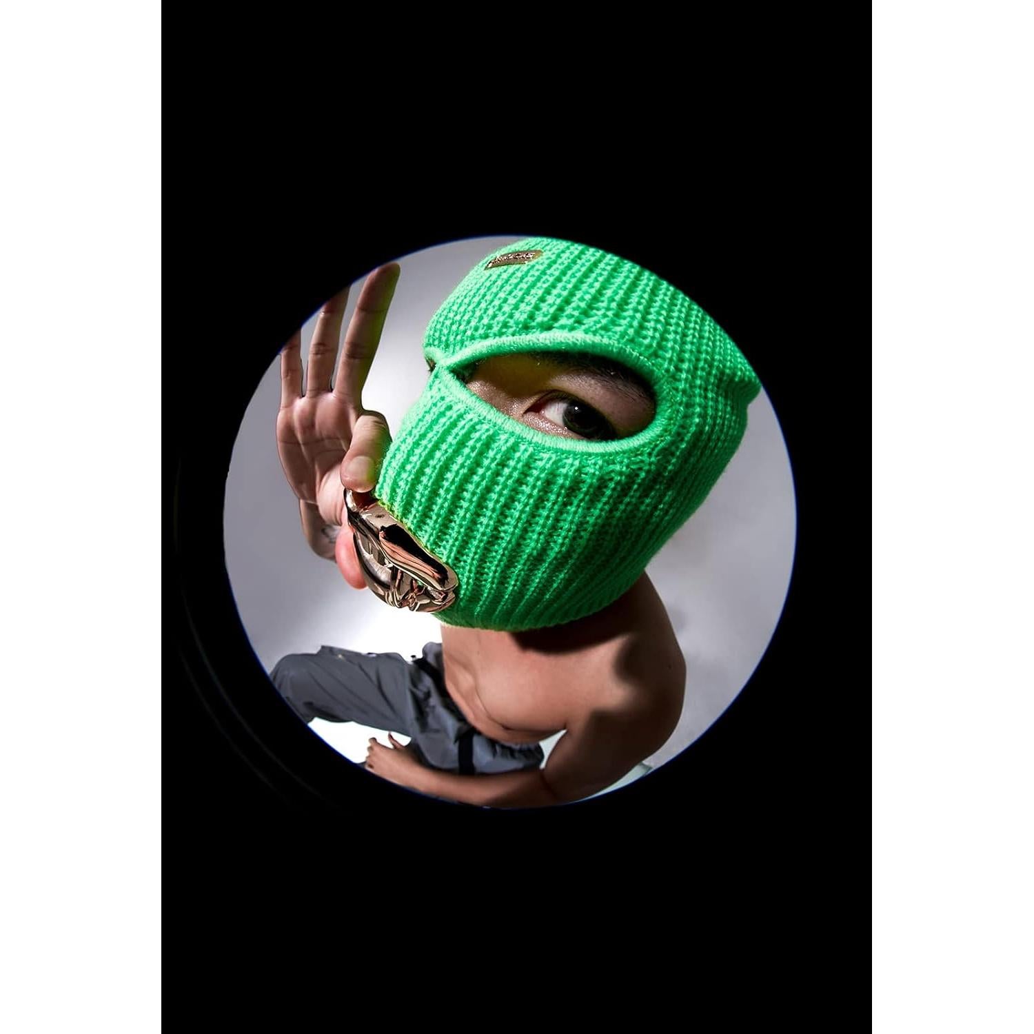 Gorro Balaclava de Lana FORKICKS Verde Talla Única para Invierno