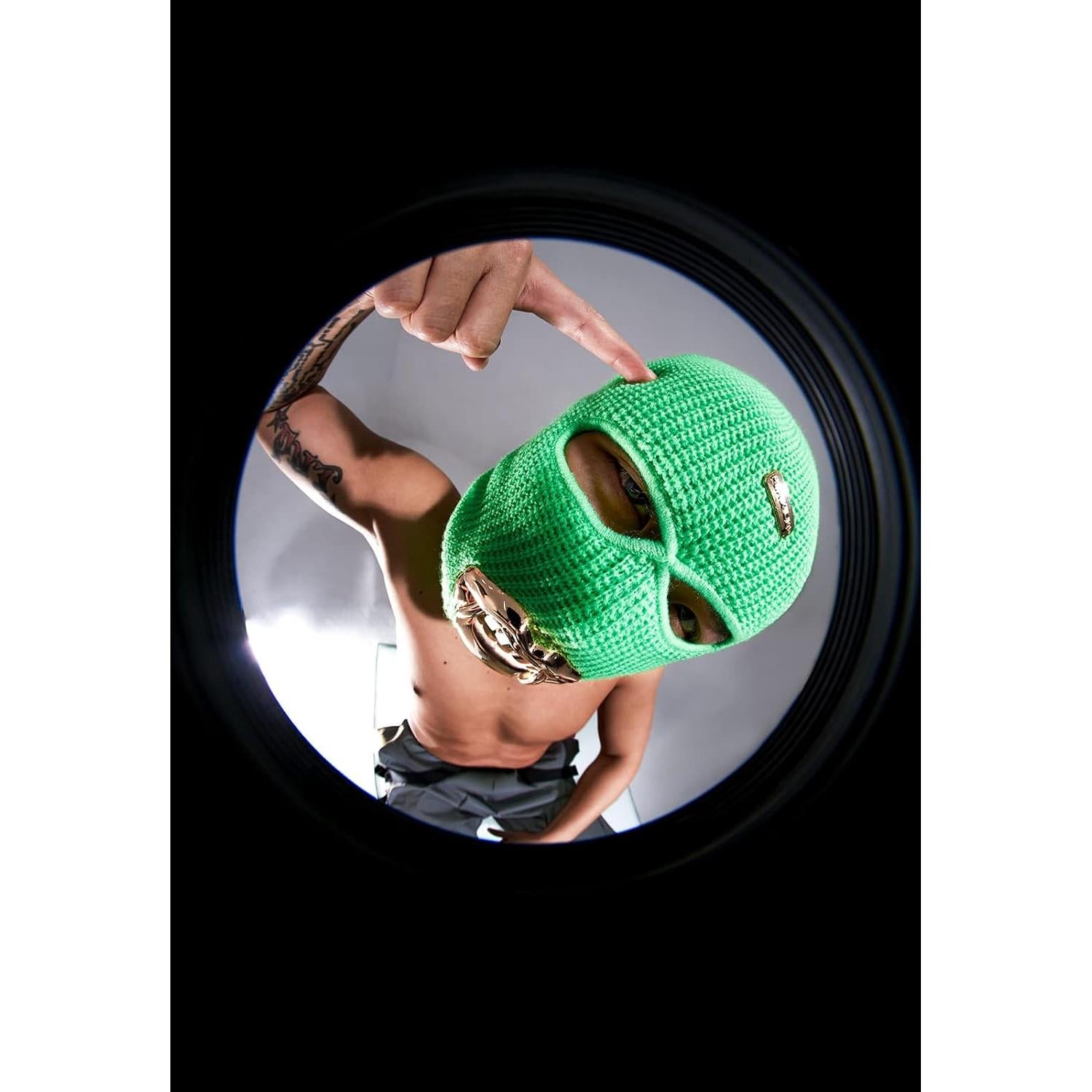 Gorro Balaclava de Lana FORKICKS Verde Talla Única para Invierno