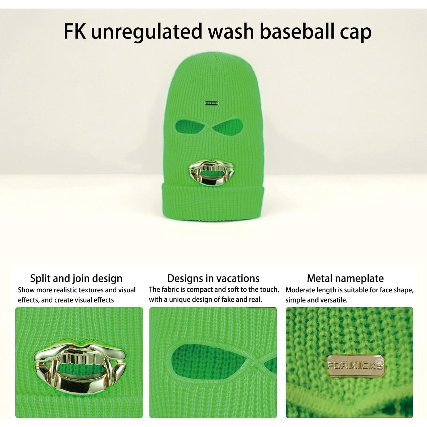 Gorro Balaclava de Lana FORKICKS Verde Talla Única para Invierno