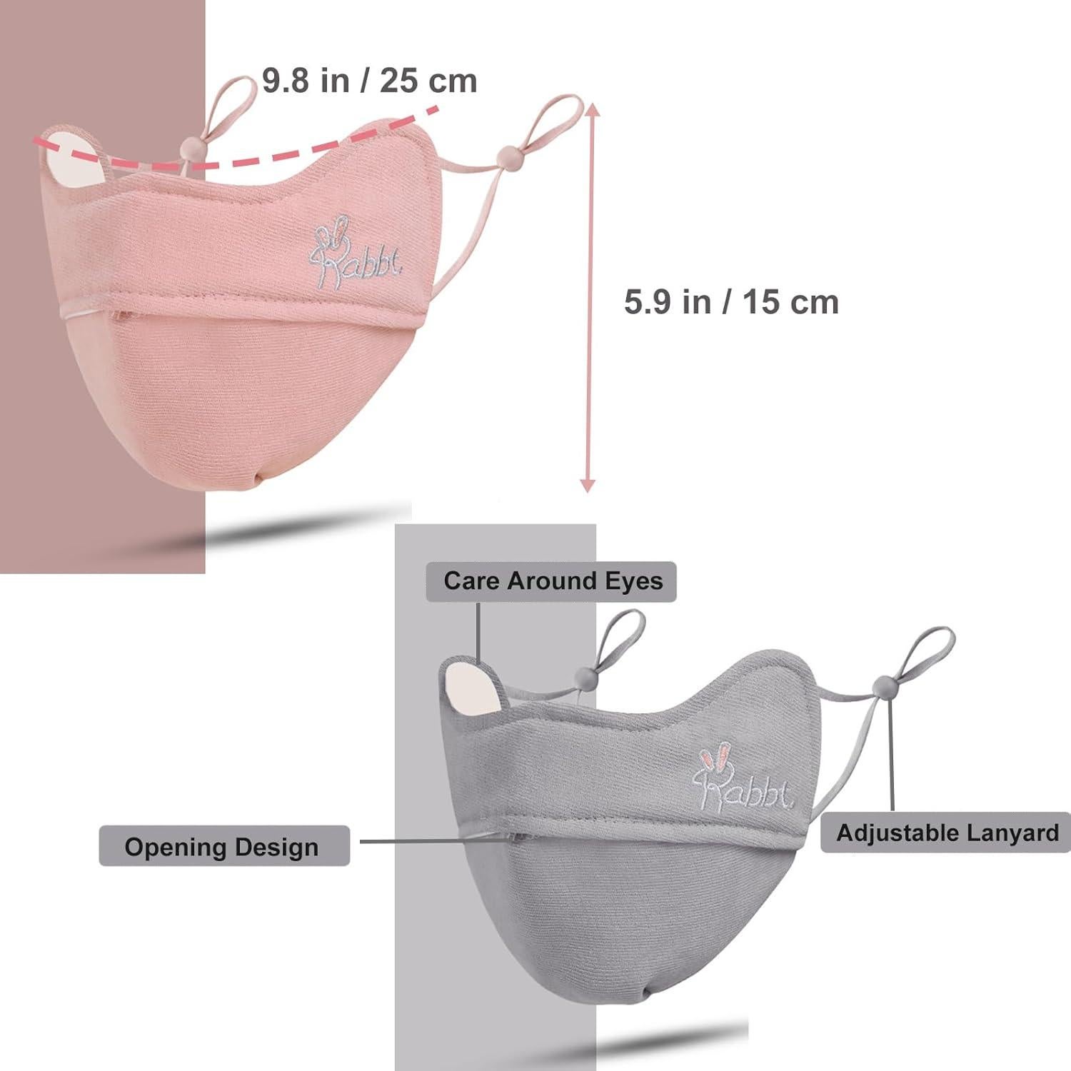Máscara Facial Térmica Invierno Reutilizable Rosa y Gris