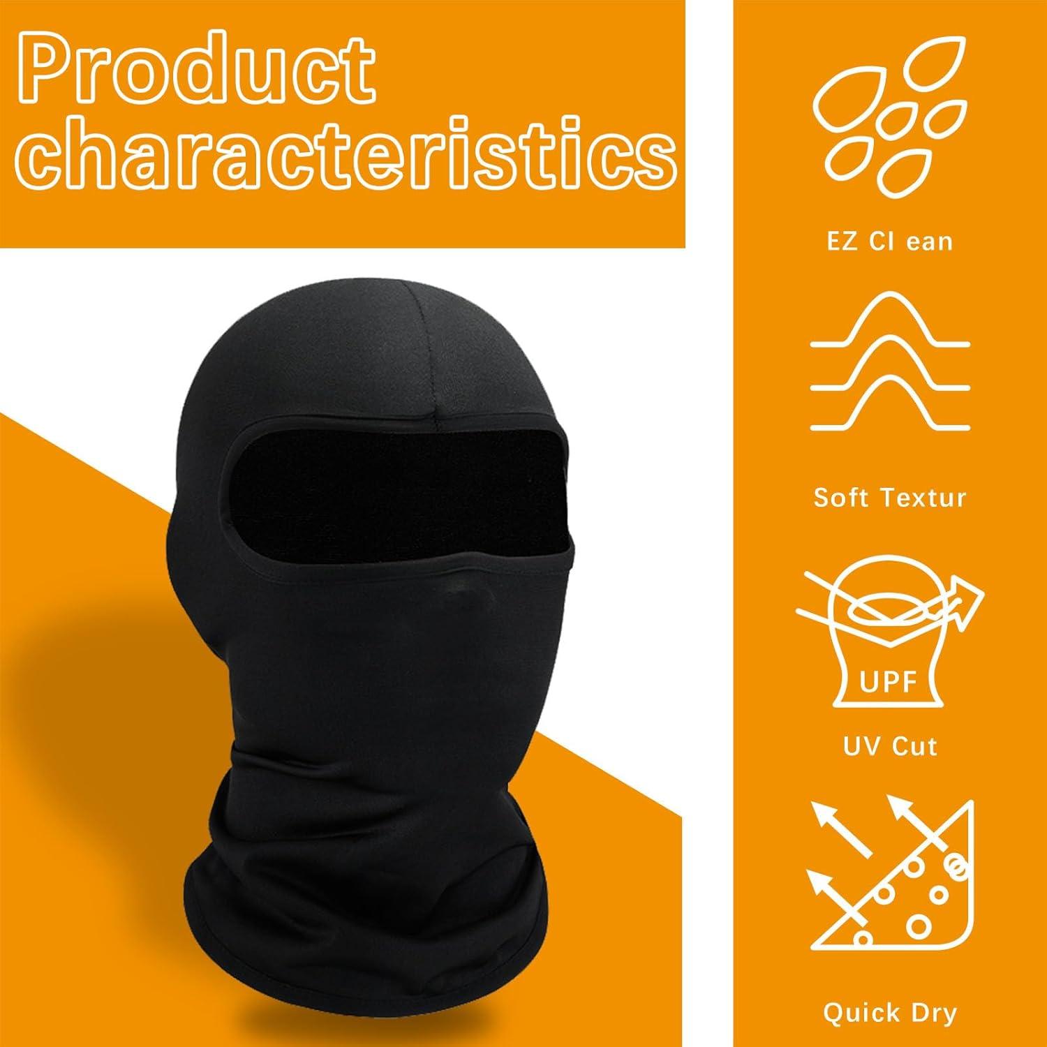 15 PCS Máscara de Esquí Balaclava Negra UV para Hombres/Mujeres