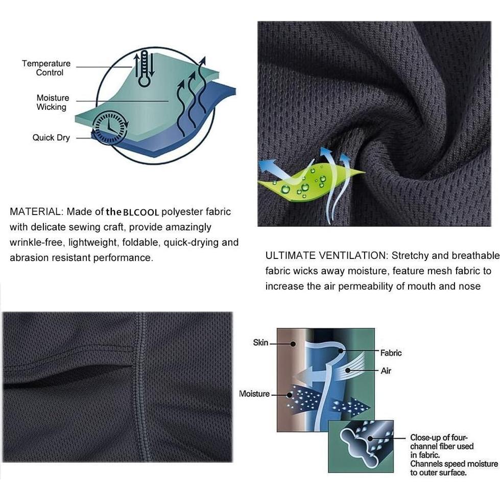 Balaclava KOOYU Unisex A Prueba de Viento y Polvo - Negro/Gris