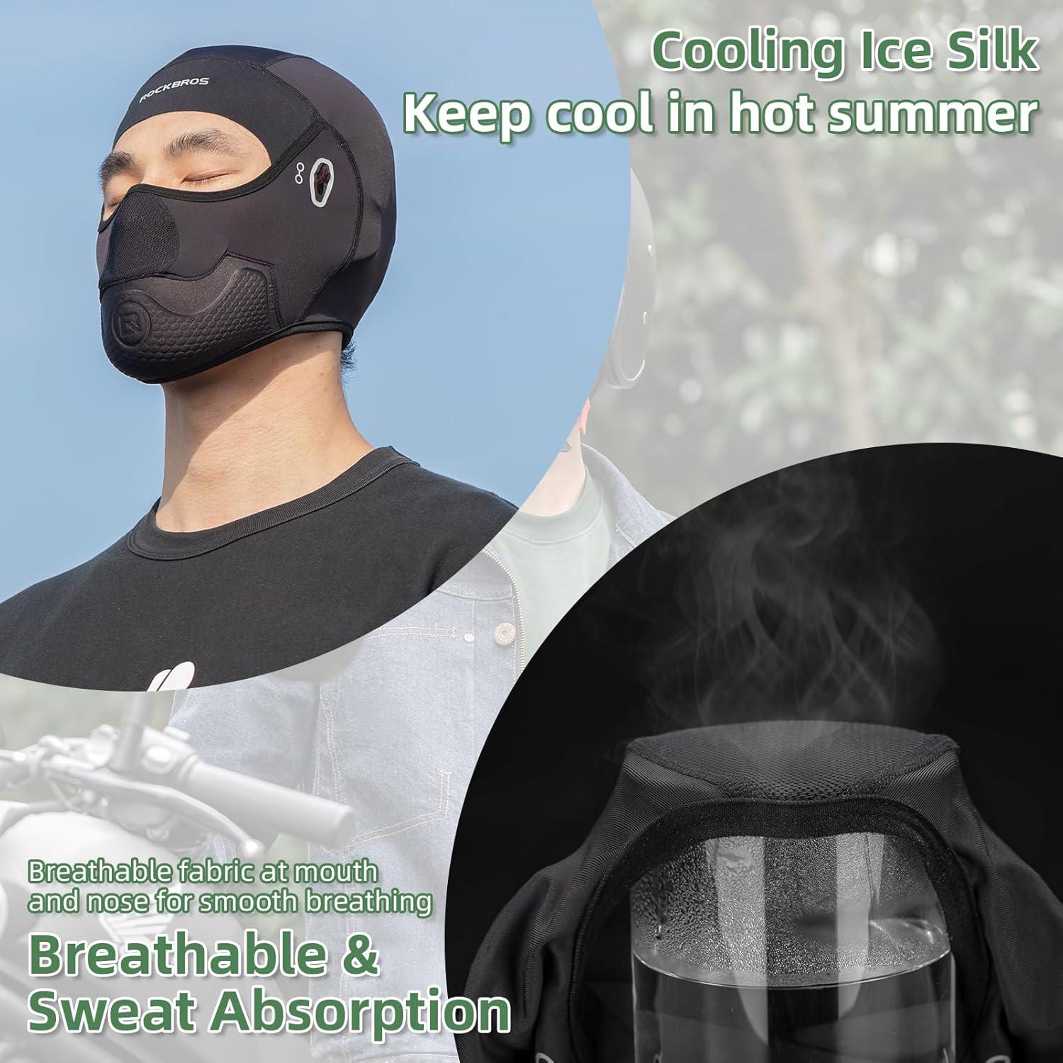 Máscara Balaclava Refrigerante ROCKBROS para Ciclismo - Transpirable y Absorbente de Sudor