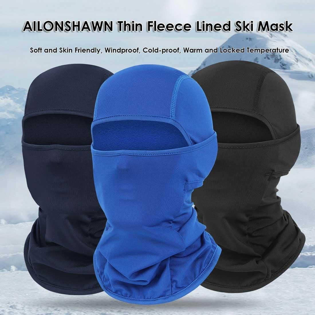 Máscara de Esquí Balaclava Unisex Negra para Clima Frío