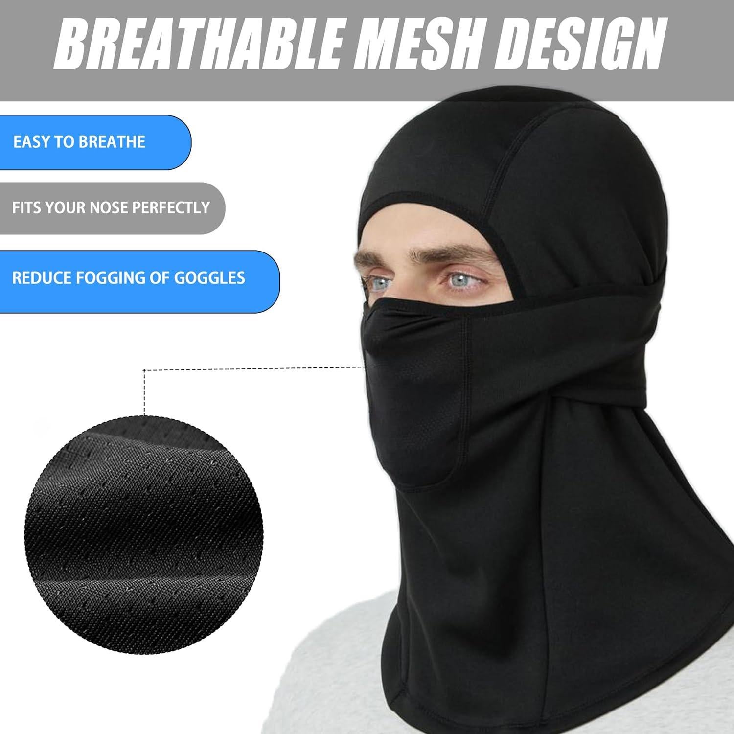 Balaclava de Invierno para Esquí y Ciclismo - Negro - Mujer