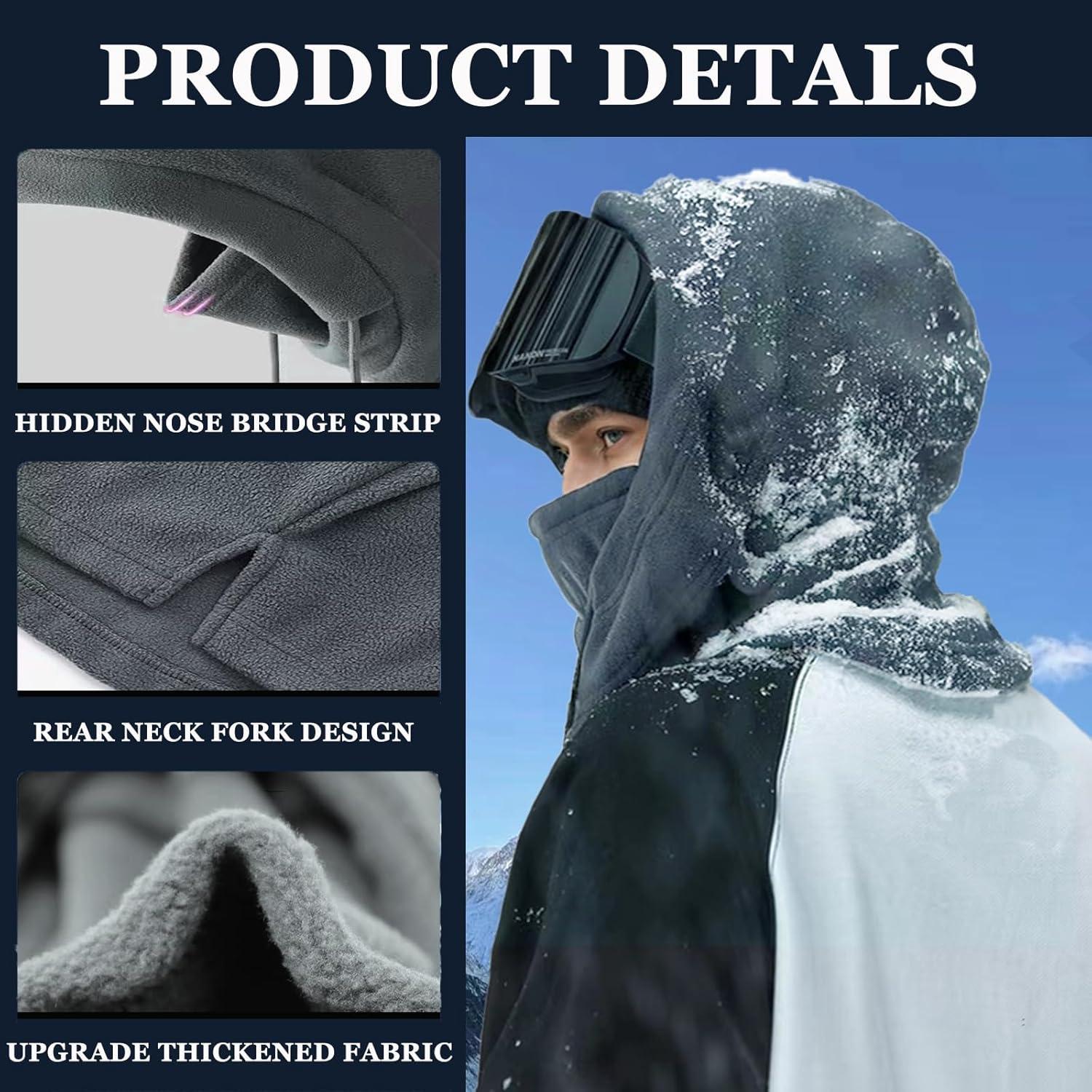 Máscara Balaclava LANGYAO para Esquí y Ciclismo - Gris