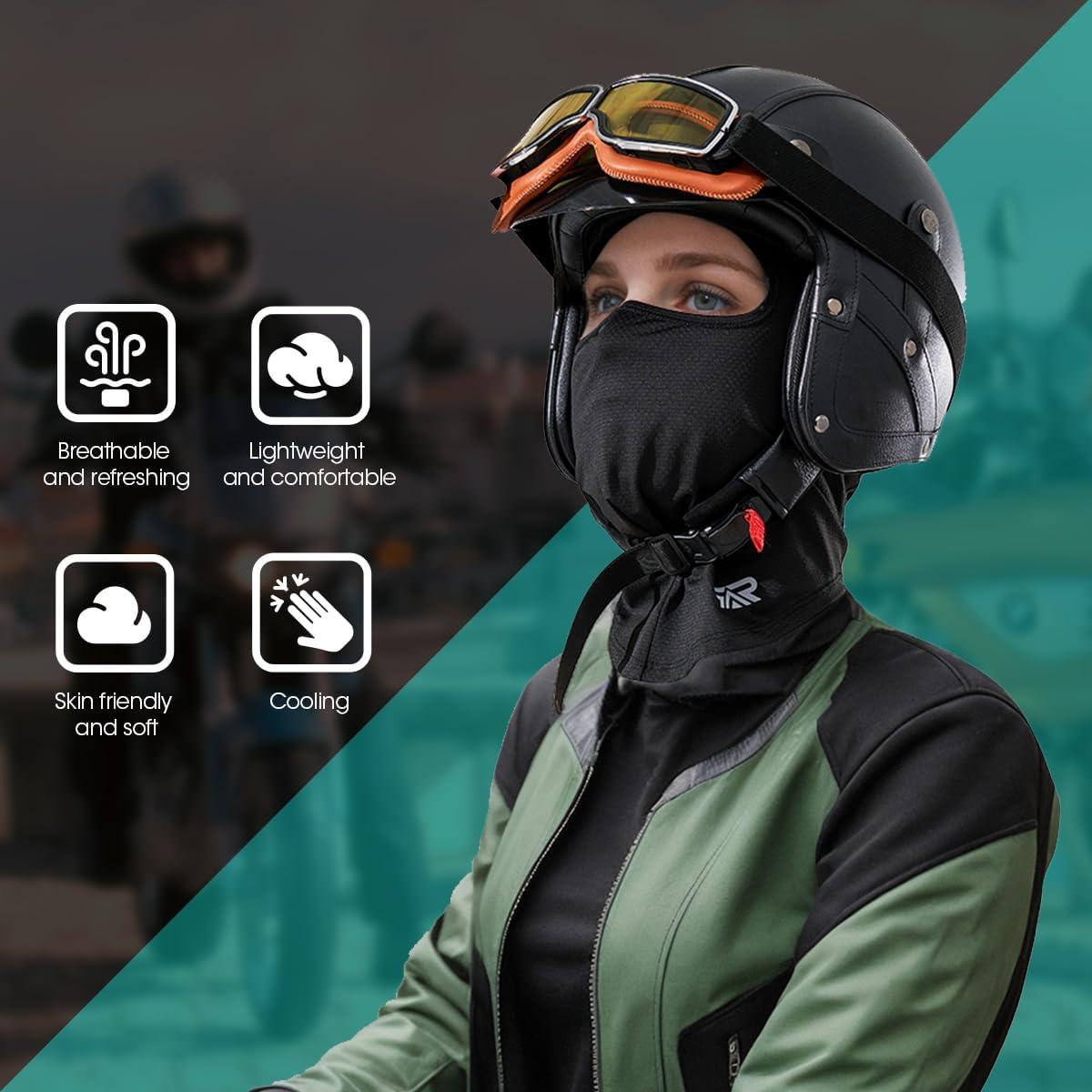 3 Piezas Balaclava Transpirable UV para Motocicleta y Deporte