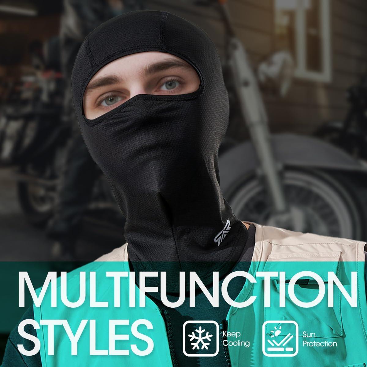 3 Piezas Balaclava Transpirable UV para Motocicleta y Deporte