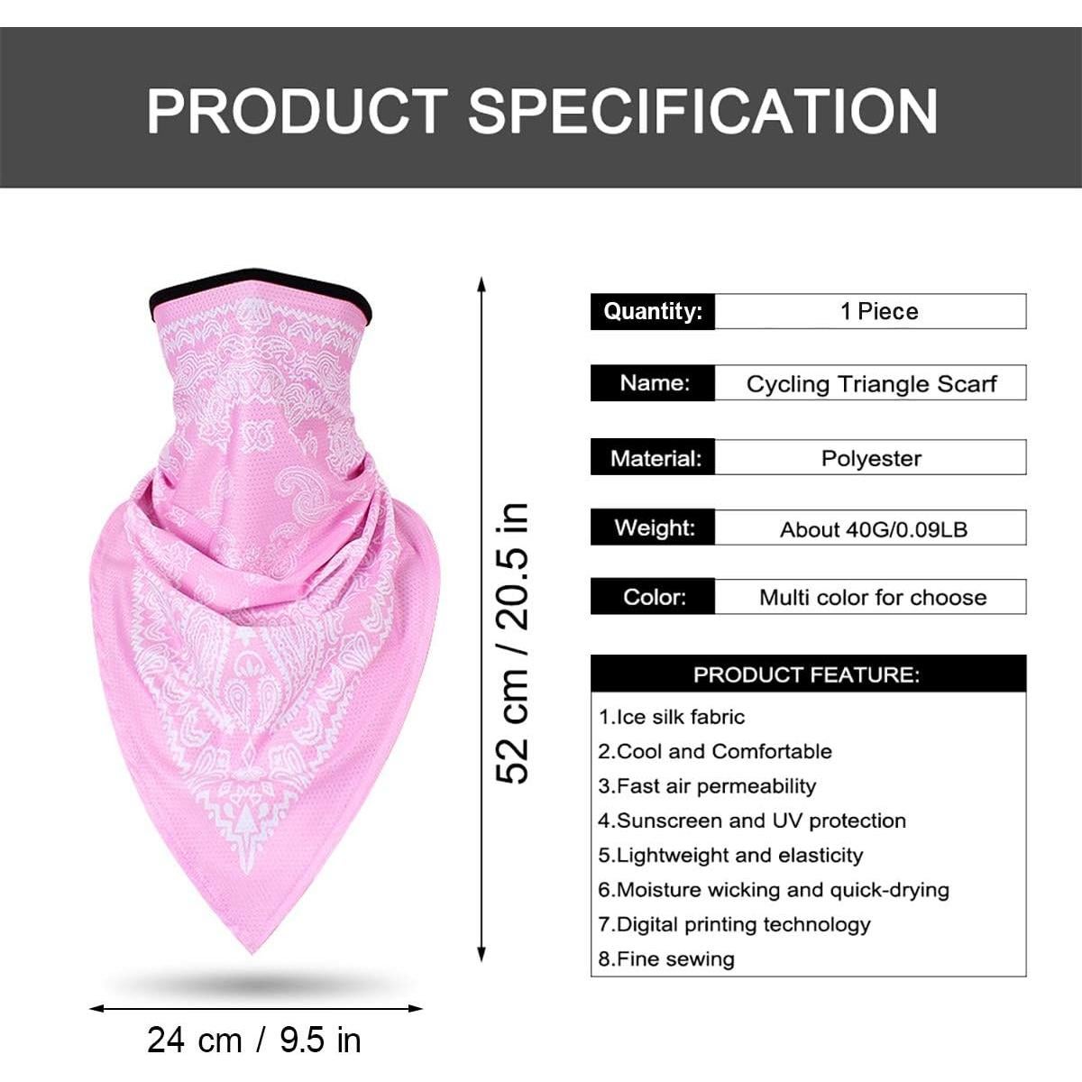 Bandana Multifuncional LKXHarleya con Estampado Paisley 24x52cm